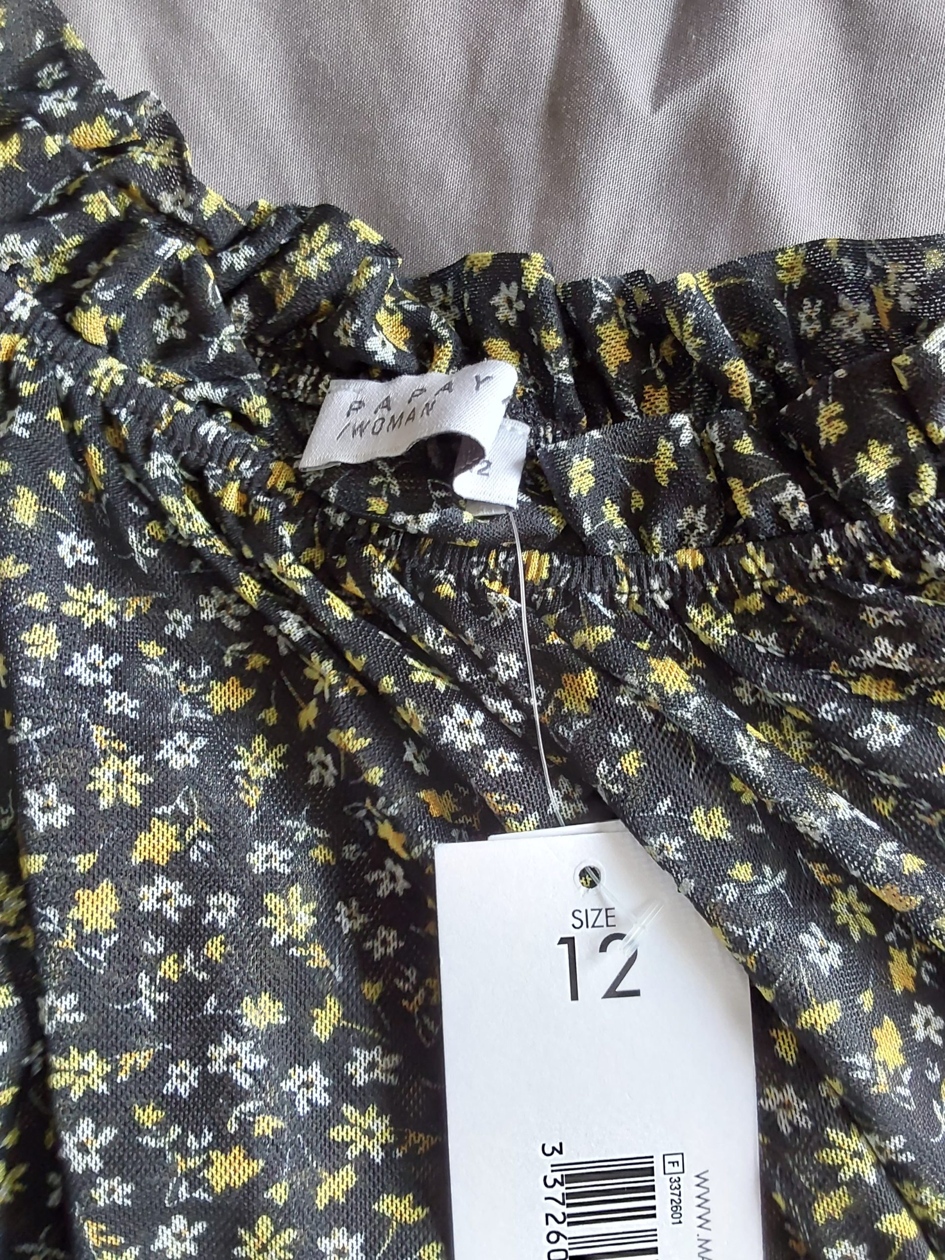 Papaya Black & Yellow Floral Rayon Blend Blouse UK 12 New Ladies Womans image 4