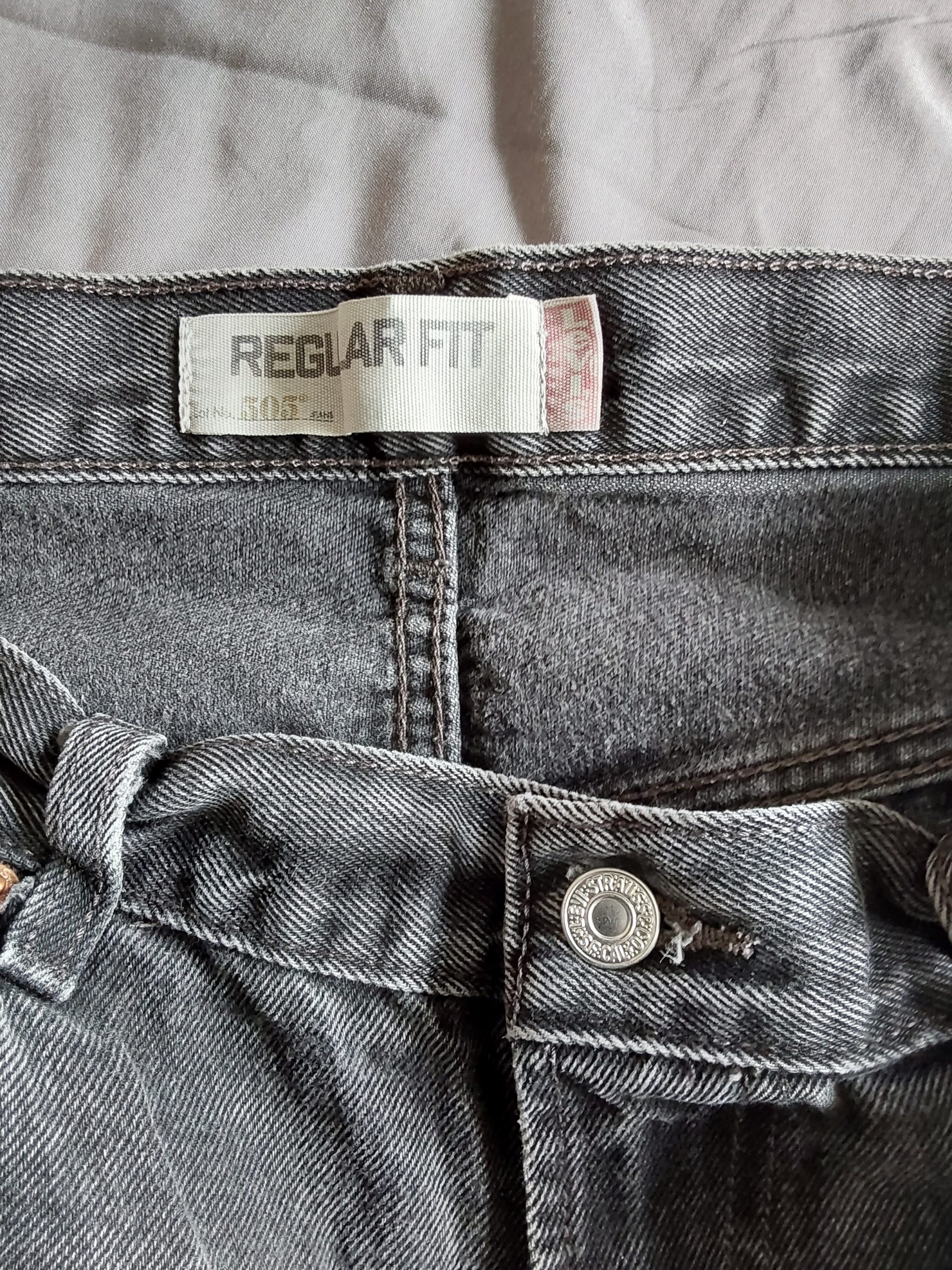 Levi's Black Denim 505 Regular Fit Jeans W36 L32 Dark Casual image 2