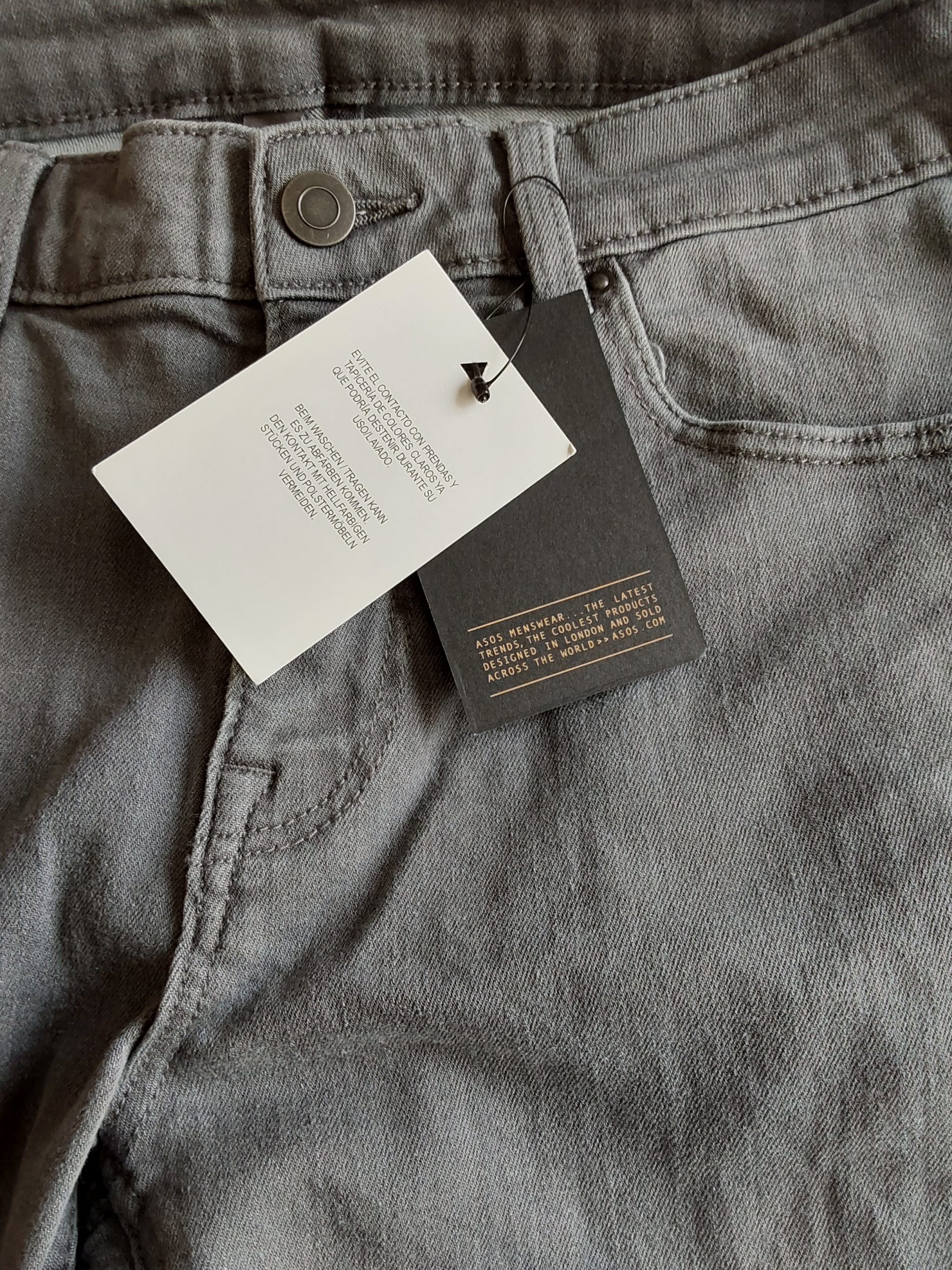 ASOS Men's Grey Slim Fit Jeans 30 Waist 30 Leg New With Tags image 3
