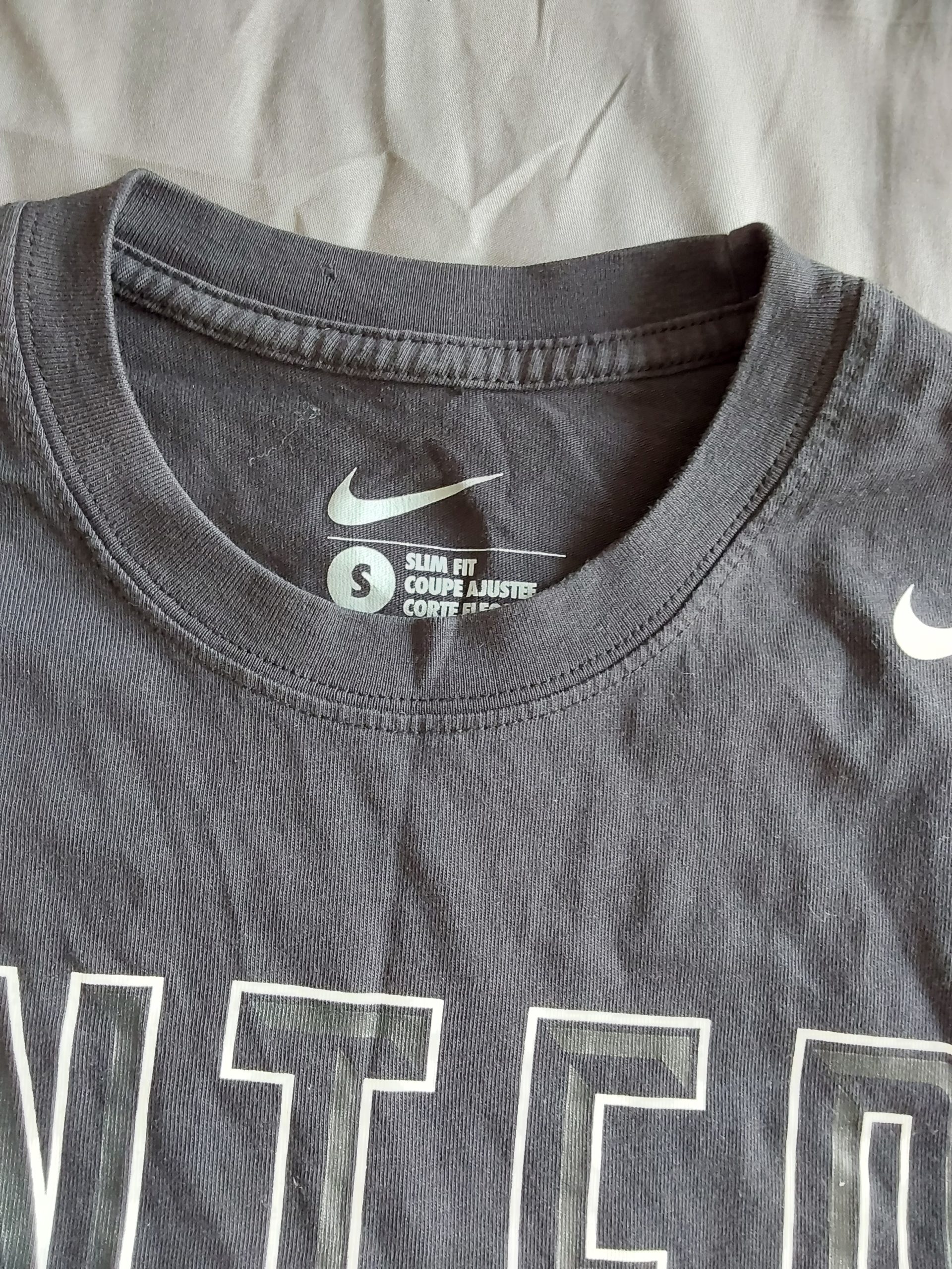 Nike Black Slim Fit Inter Milan T-Shirt Small Cotton Football Soccer image 2