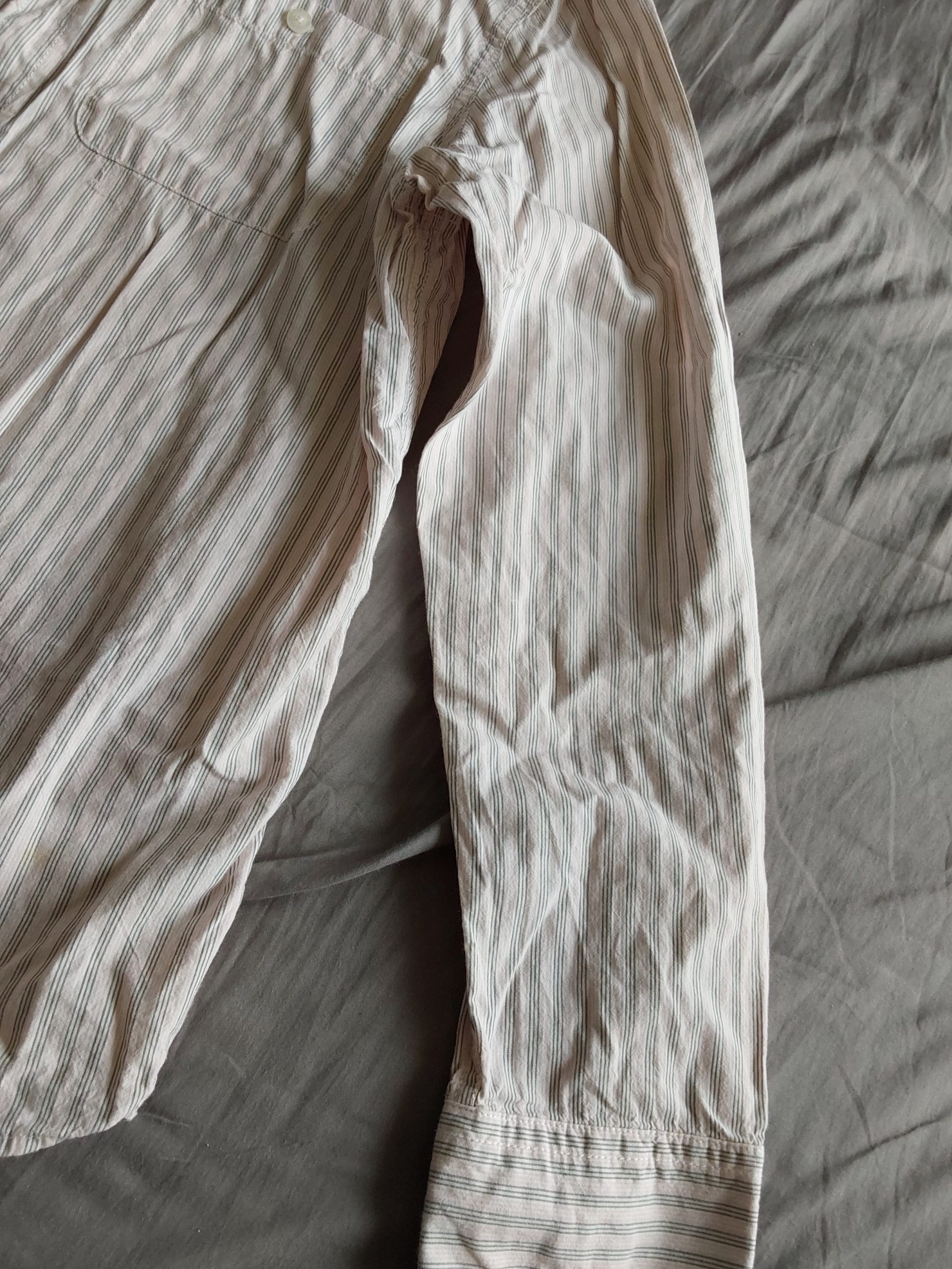 Fat Face Men's White & Grey Striped Cotton Shirt Large Long Sleeved image 3