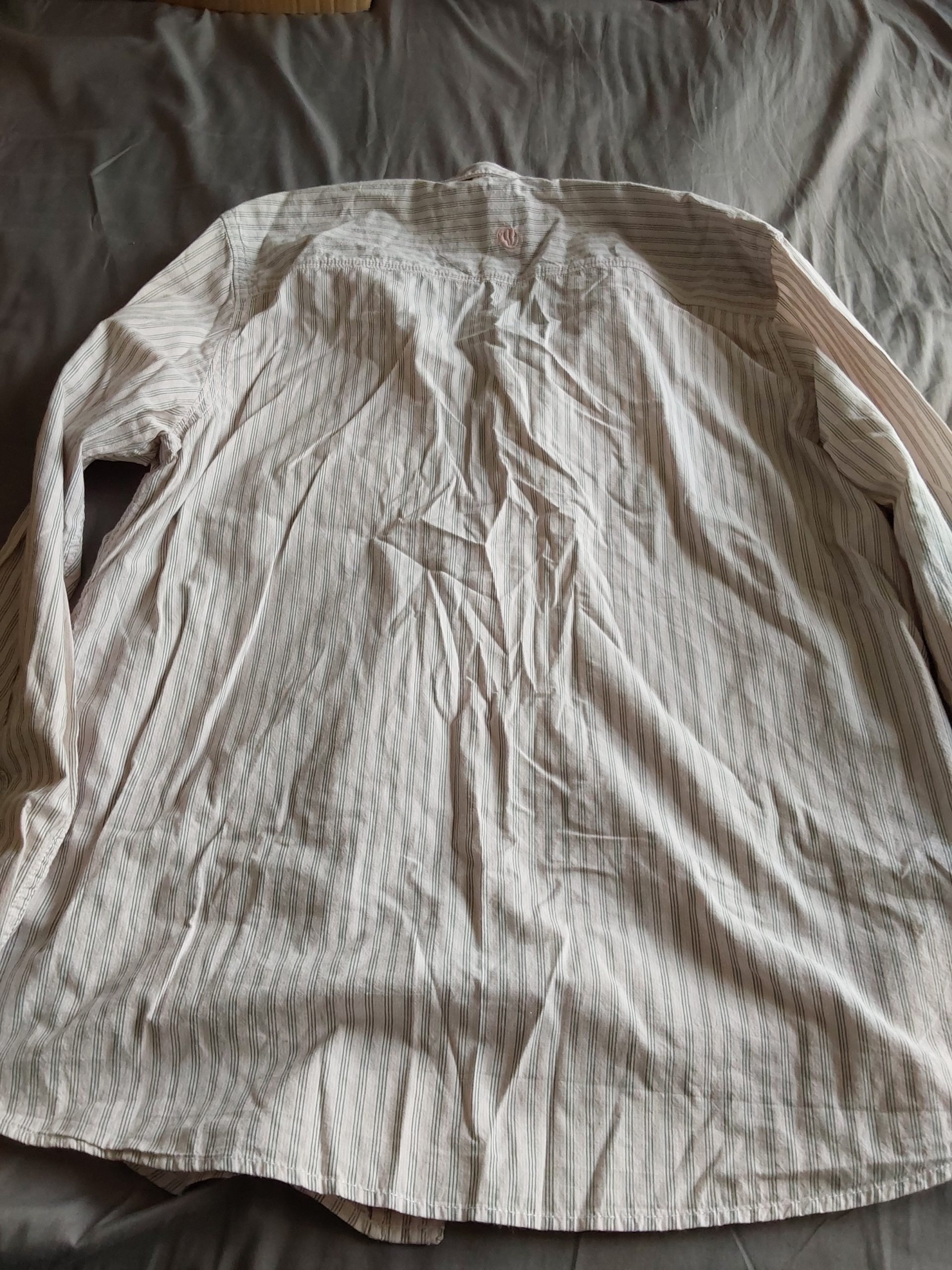 Fat Face Men's White & Grey Striped Cotton Shirt Large Long Sleeved image 6