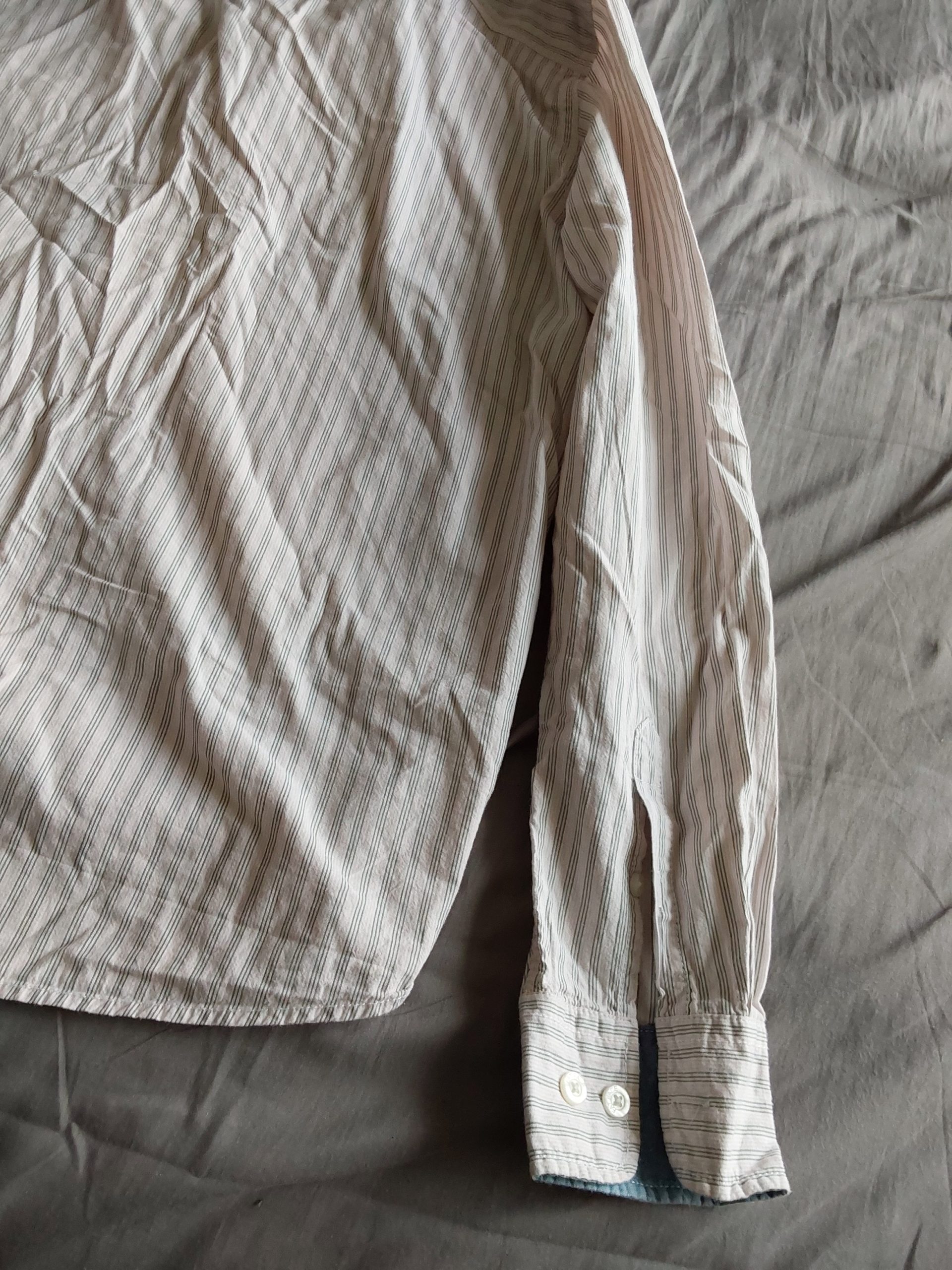 Fat Face Men's White & Grey Striped Cotton Shirt Large Long Sleeved image 7