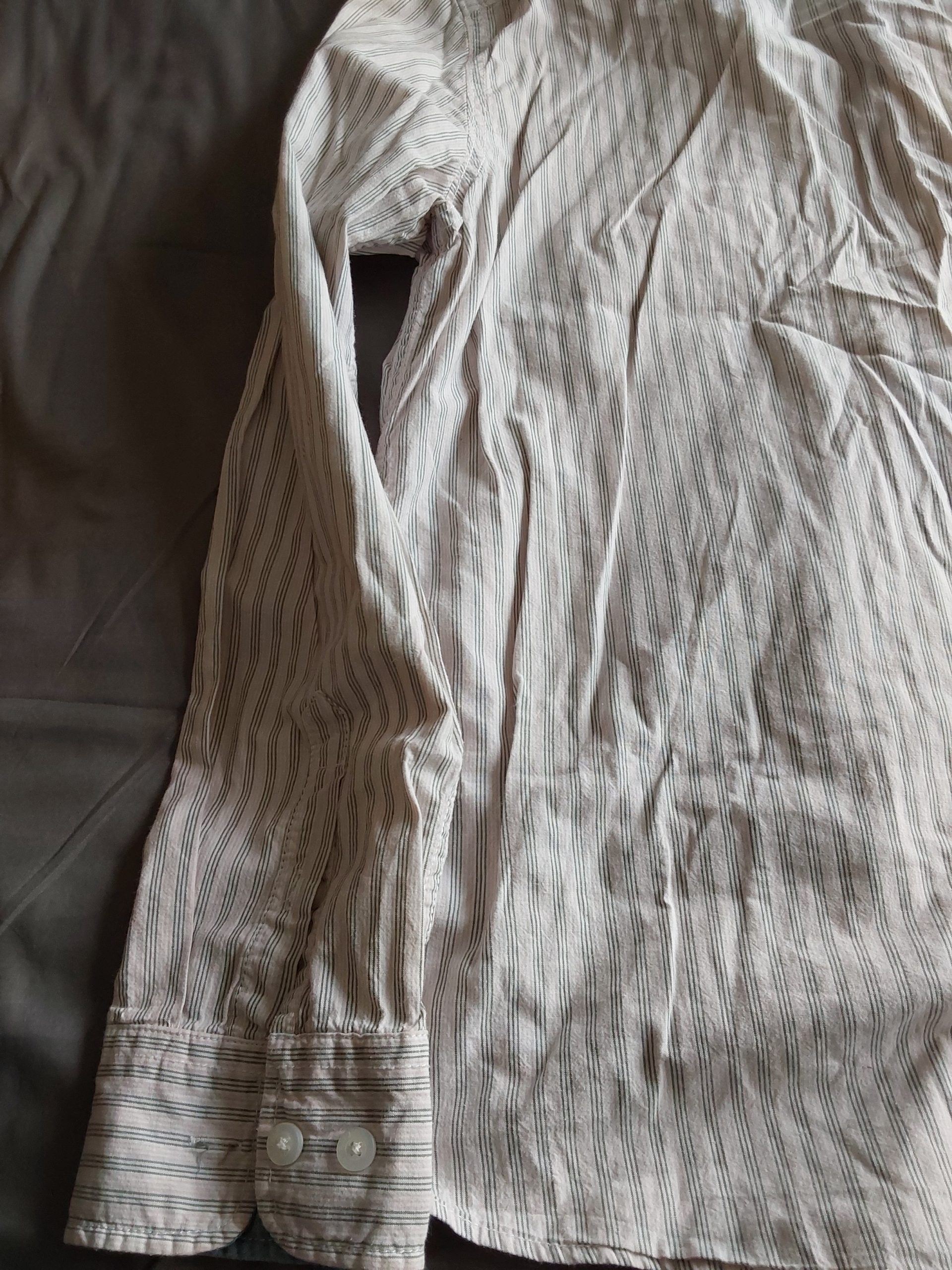 Fat Face Men's White & Grey Striped Cotton Shirt Large Long Sleeved image 8