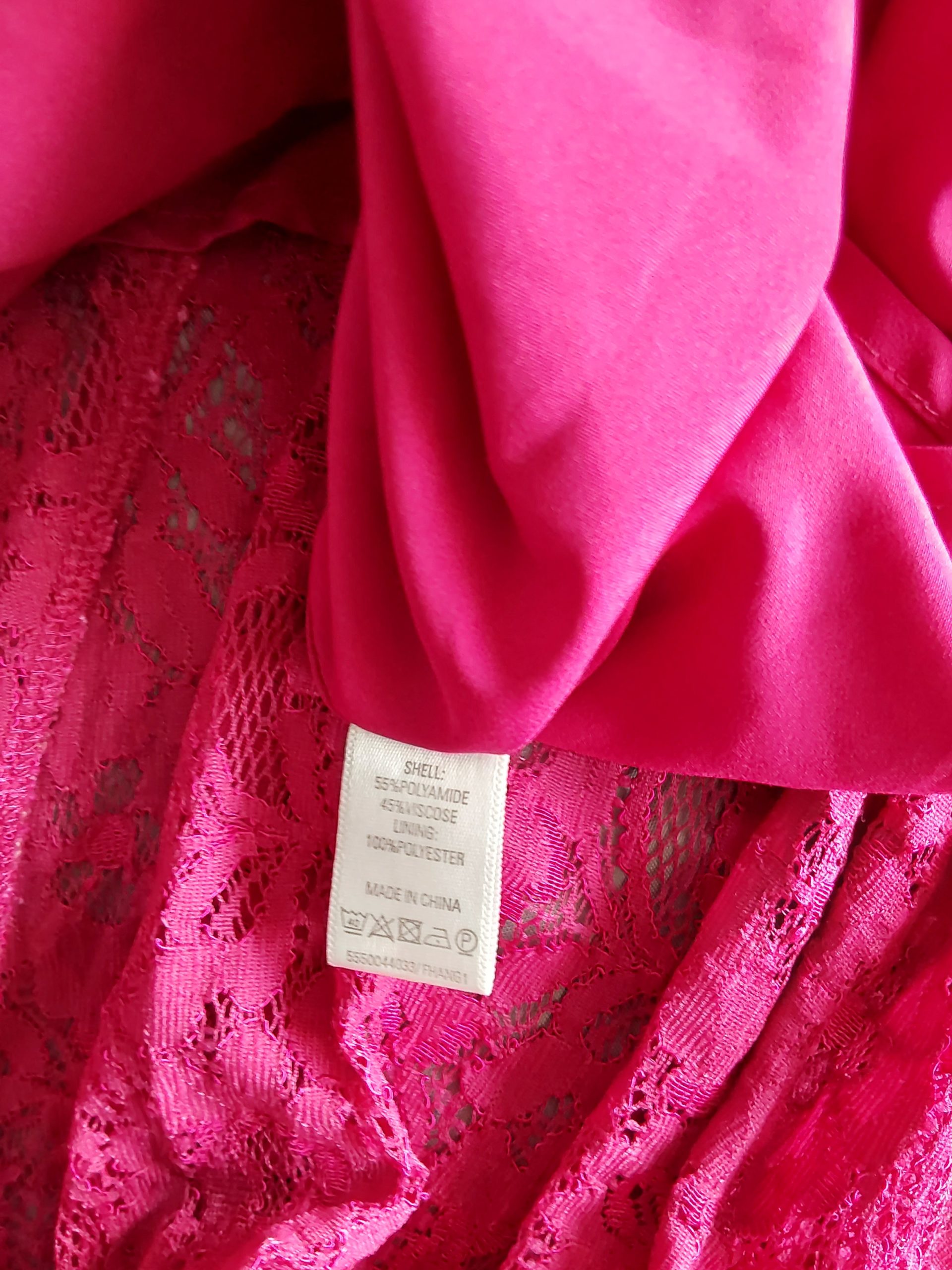Oasis Pink Lace Dress UK 10 Half Sleeve Fitted Waist Embroidered Stunning image 3