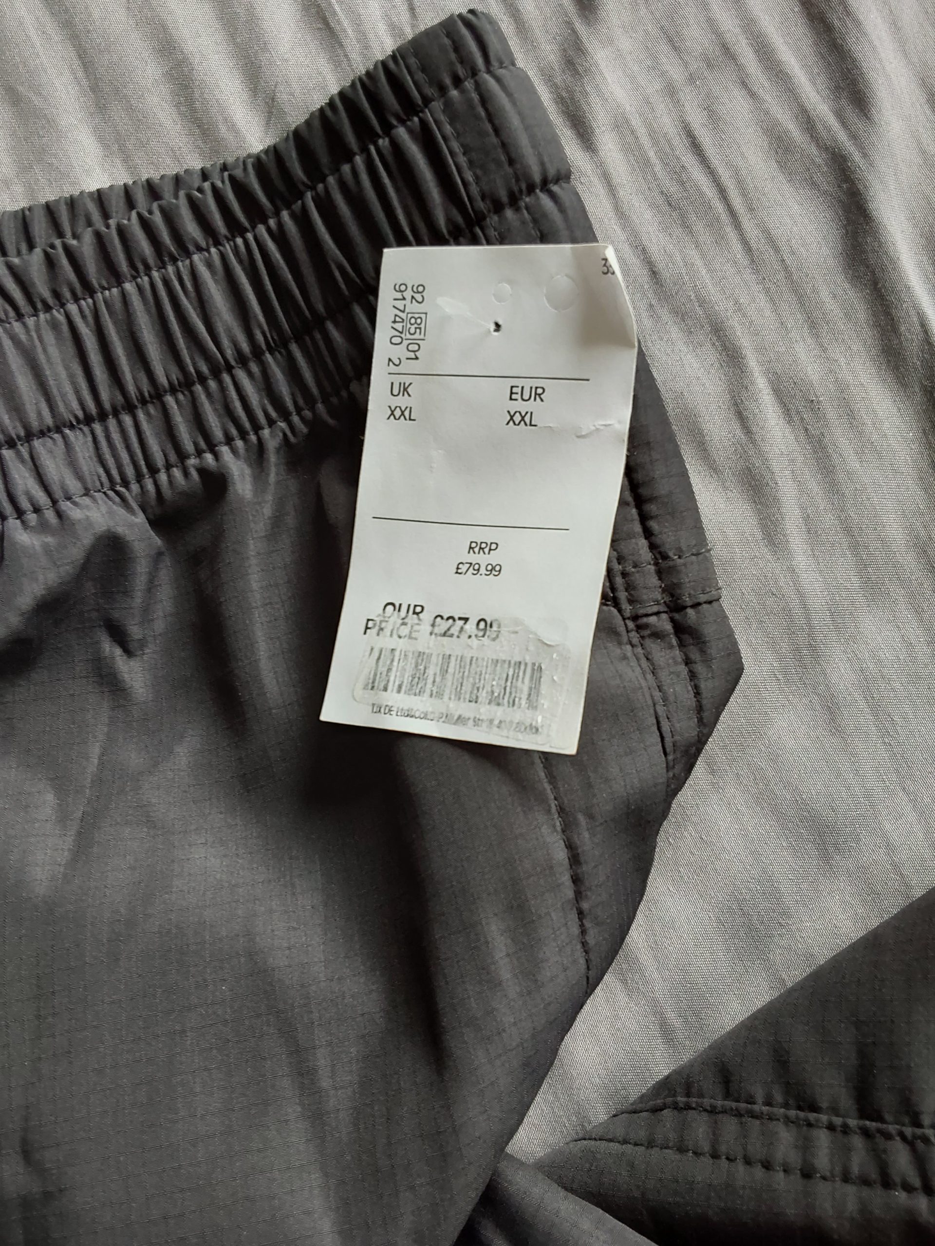 Nicce Men's Grey Cargo Trousers XL Zip Pockets BNWT RRP £79.99 image 3