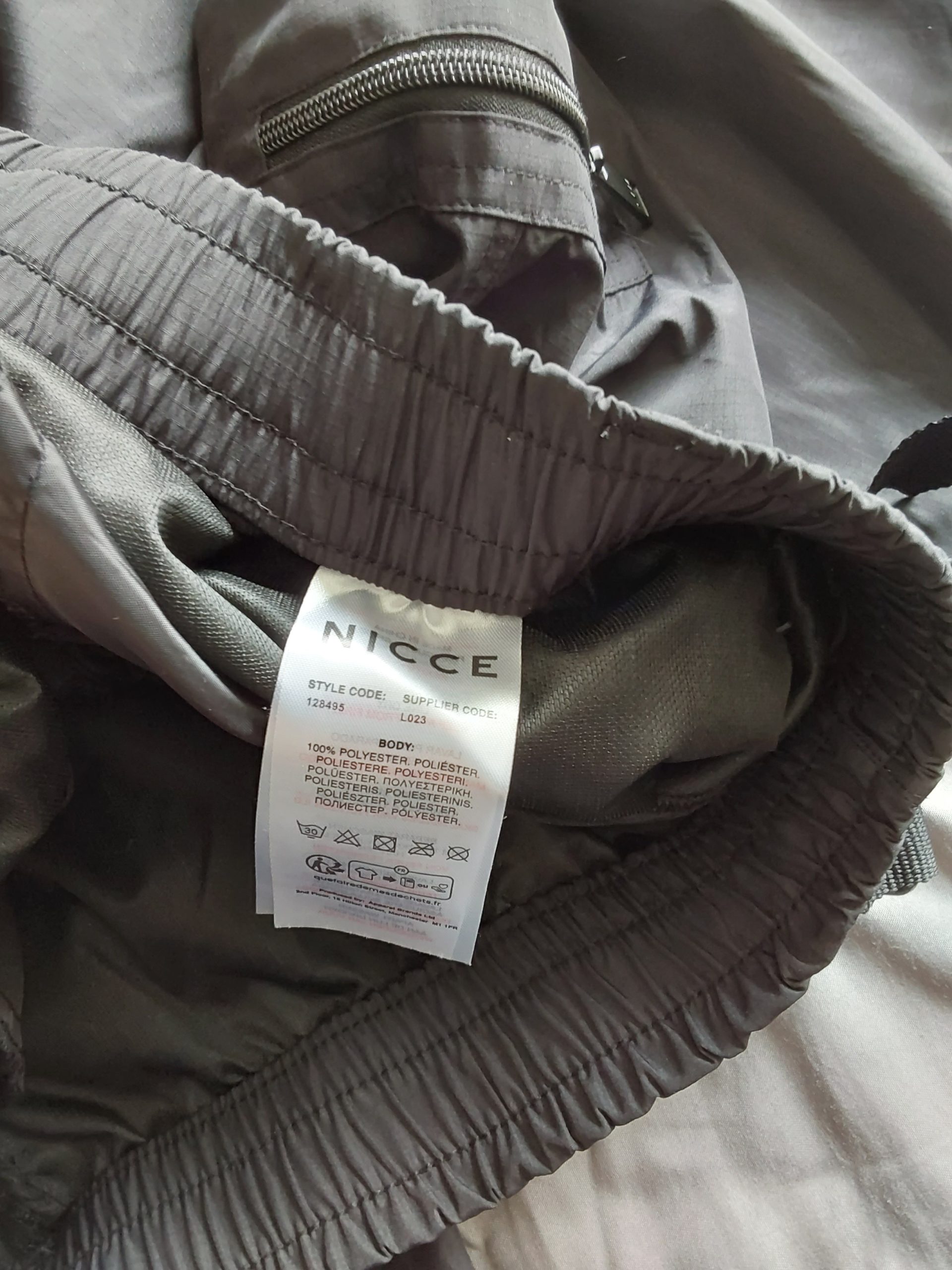 Nicce Men's Grey Cargo Trousers XL Zip Pockets BNWT RRP £79.99 image 5