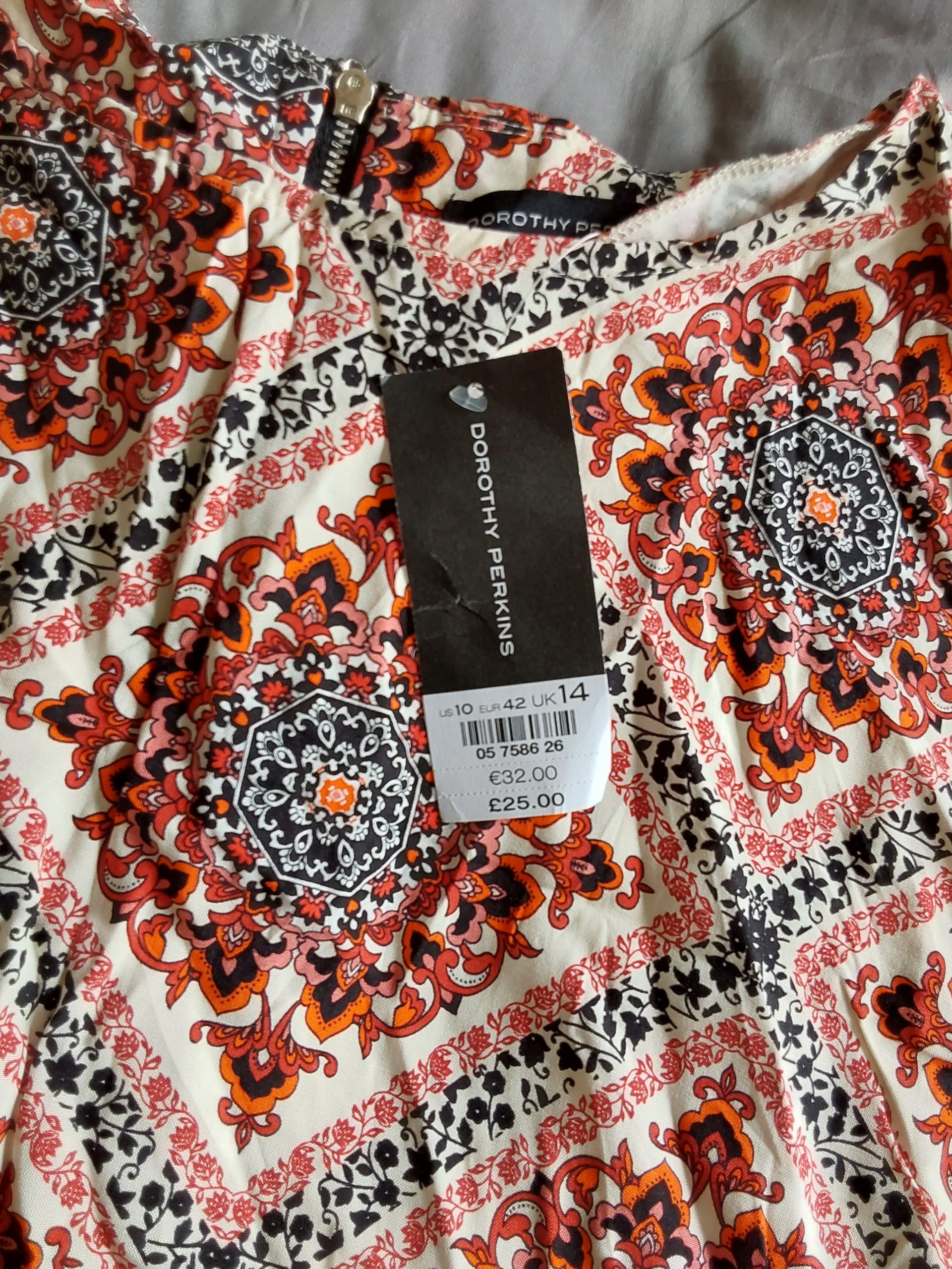 Dorothy Perkins Women's Multi Colour Patterned Top UK 14 BNWT image 2