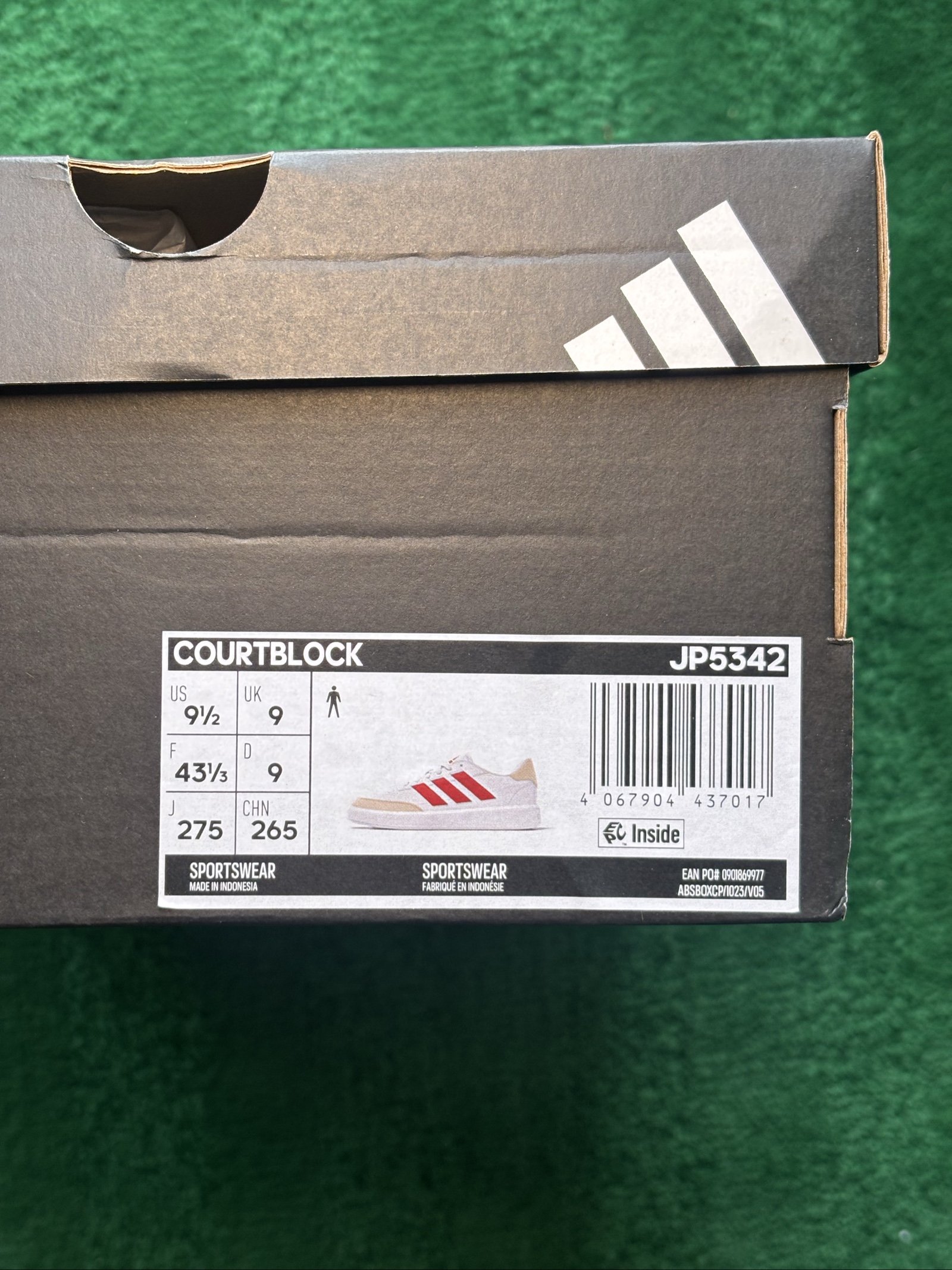UK 9 Adidas Courtblock | White & Red JP5342 | New image 7