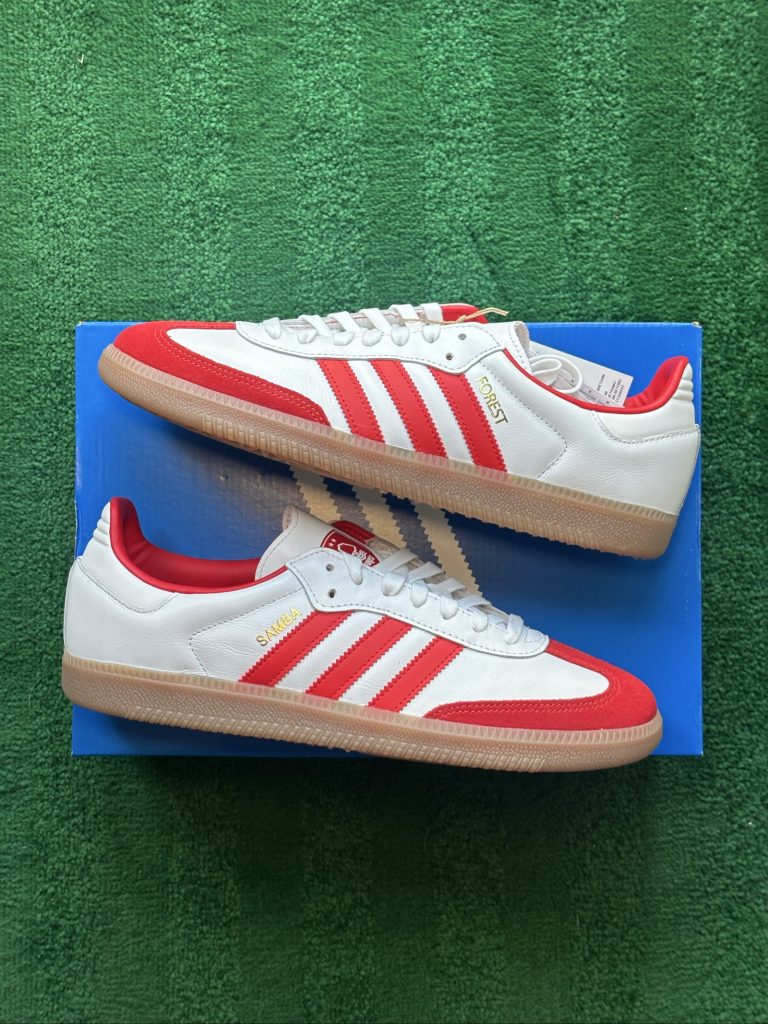 UK 10 adidas Samba x Nottingham Forest | White Red JQ4046 | New