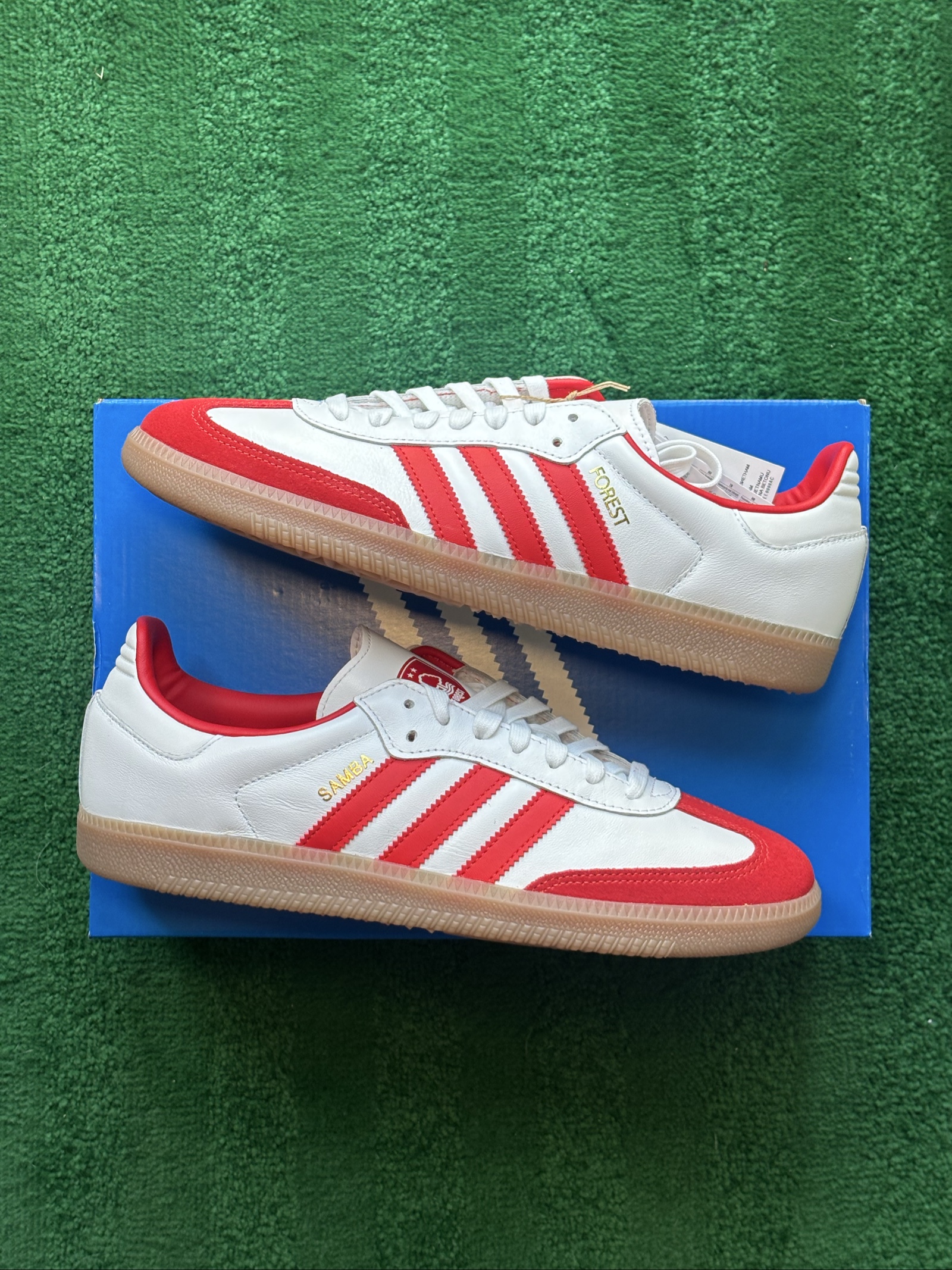 UK 10 adidas Samba x Nottingham Forest | White Red JQ4046 | New