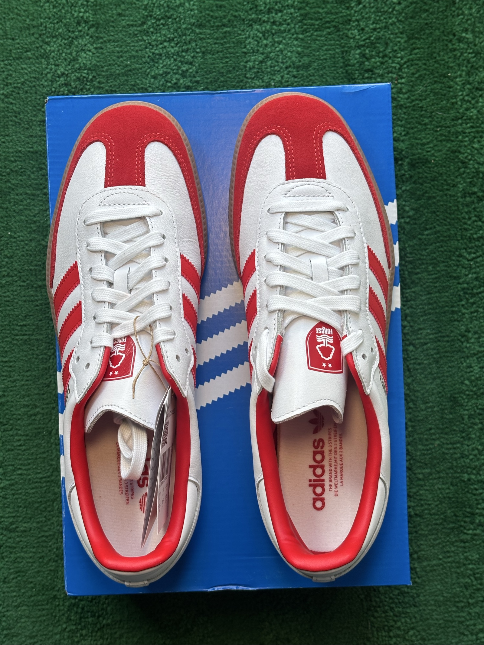 UK 10 adidas Samba x Nottingham Forest | White Red JQ4046 | New image 3