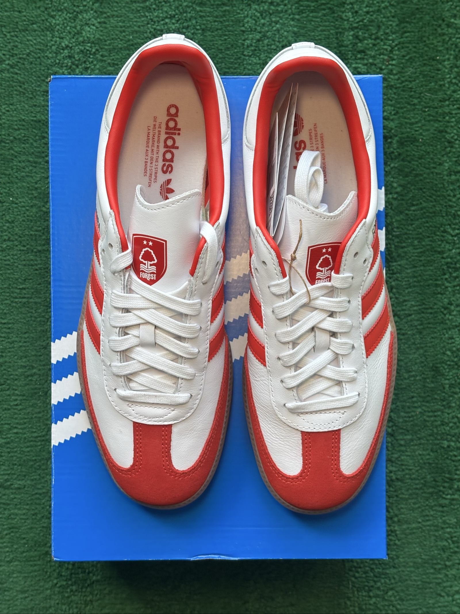 UK 10 adidas Samba x Nottingham Forest | White Red JQ4046 | New image 4