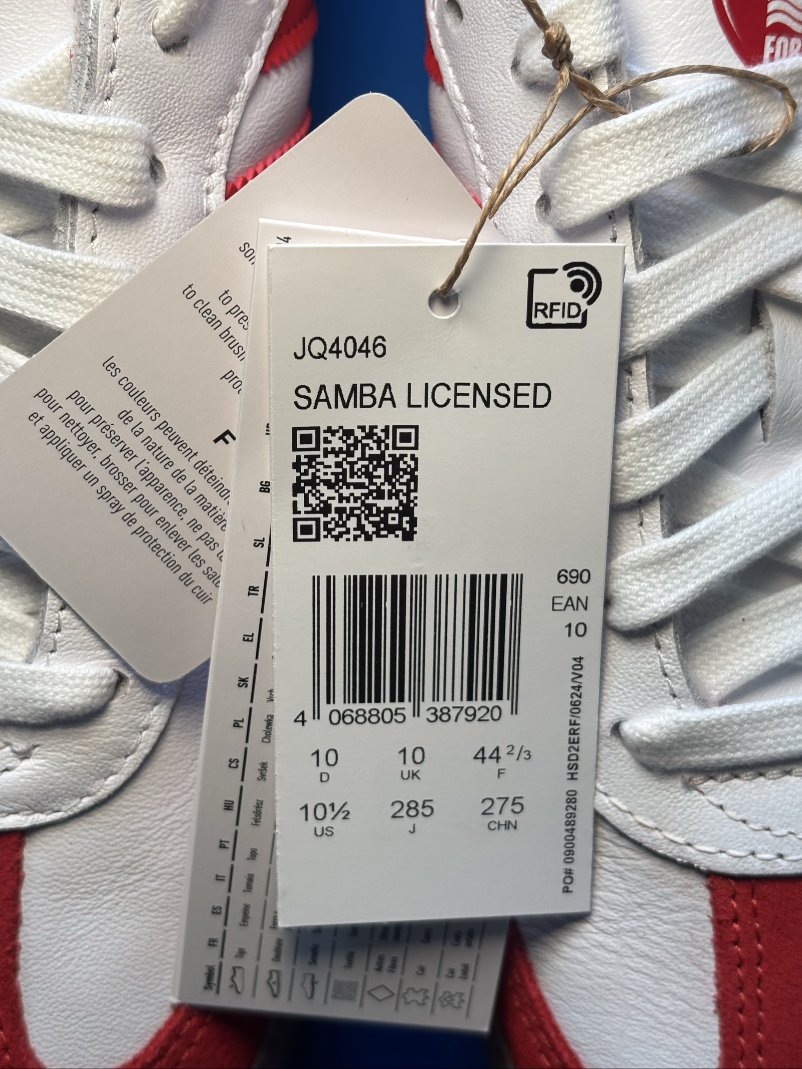 UK 10 adidas Samba x Nottingham Forest | White Red JQ4046 | New image 5