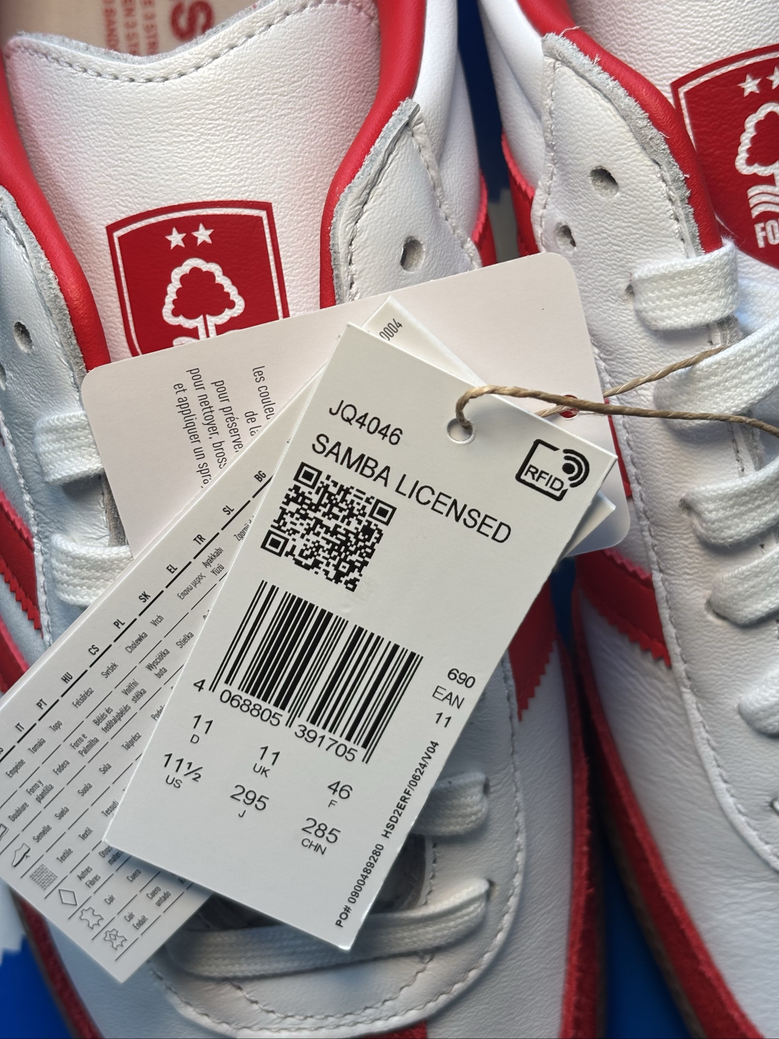 UK 11 adidas Samba x Nottingham Forest | White Red JQ4046 | New image 5