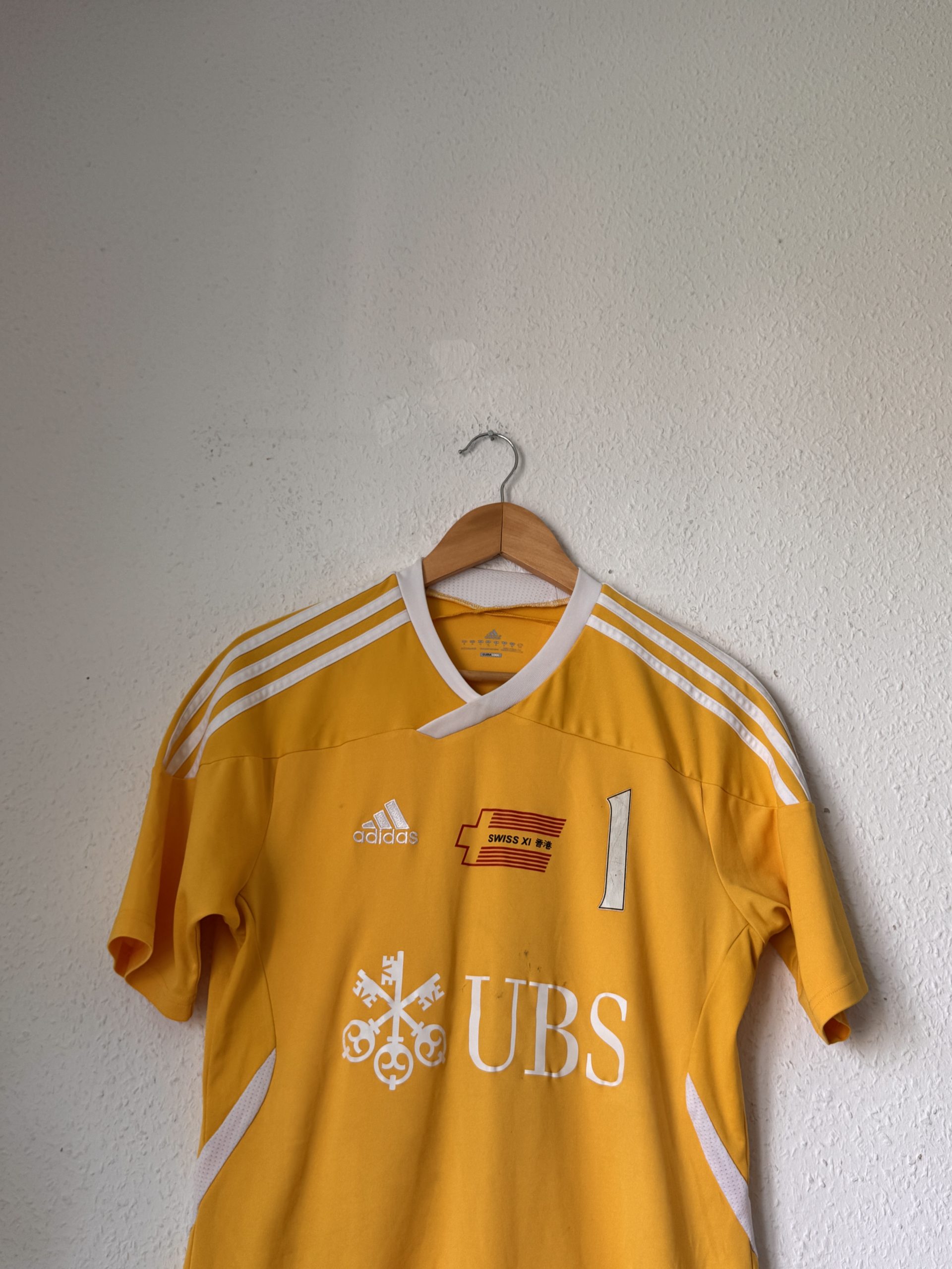 Adidas Yellow UBS Logo Football Jersey Medium 3016 image 2