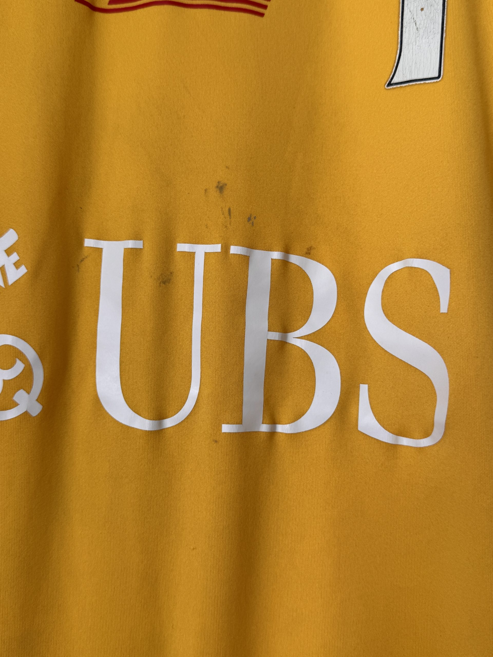 Adidas Yellow UBS Logo Football Jersey Medium 3016 image 5