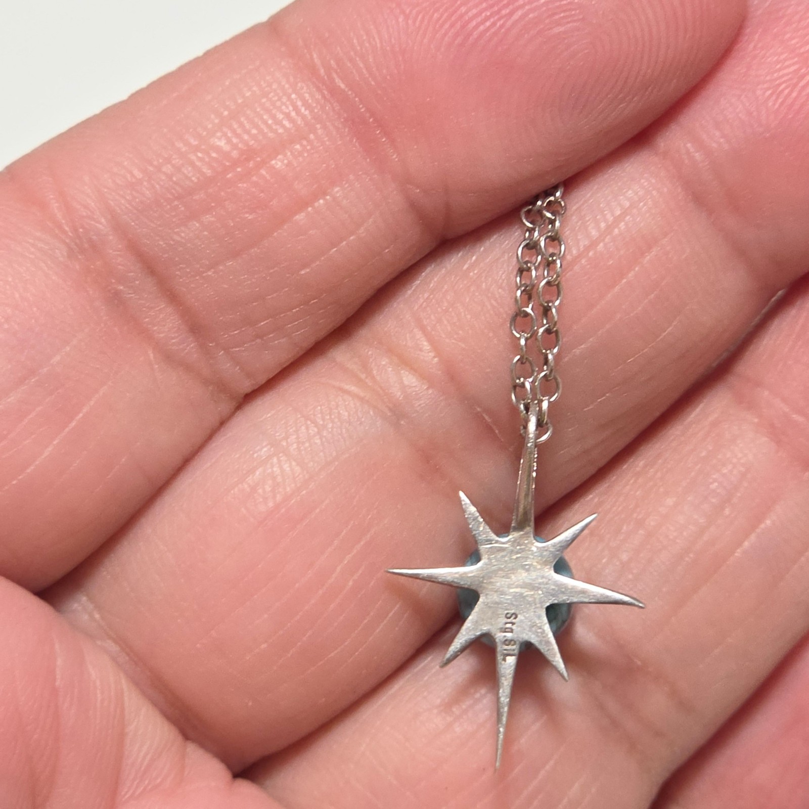 Sterling Silver & Turquoise Pendant Necklace image 3