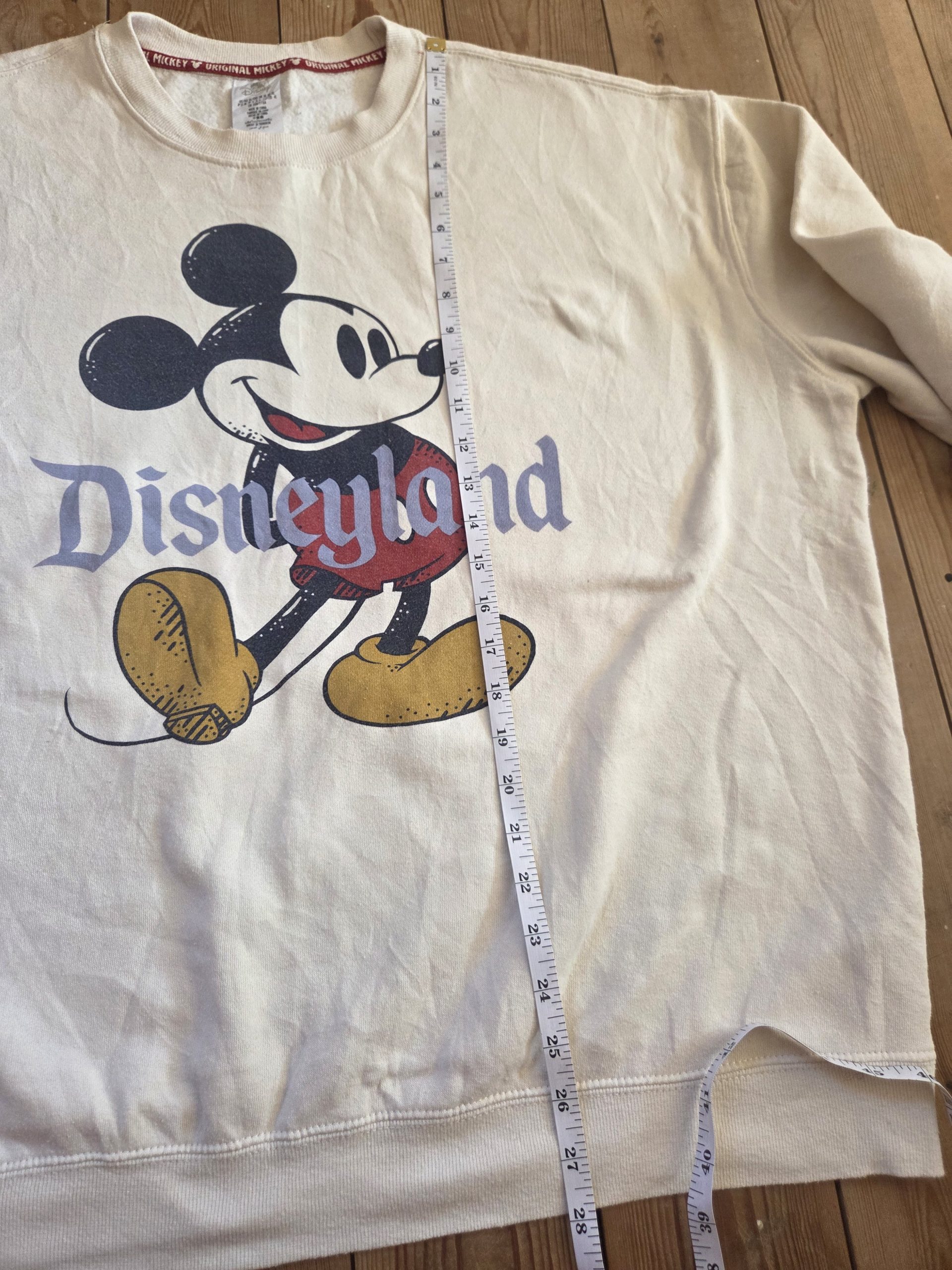 Official Disney Disneyland Mickey Mouse Cream Sweatshirt Size XL image 3