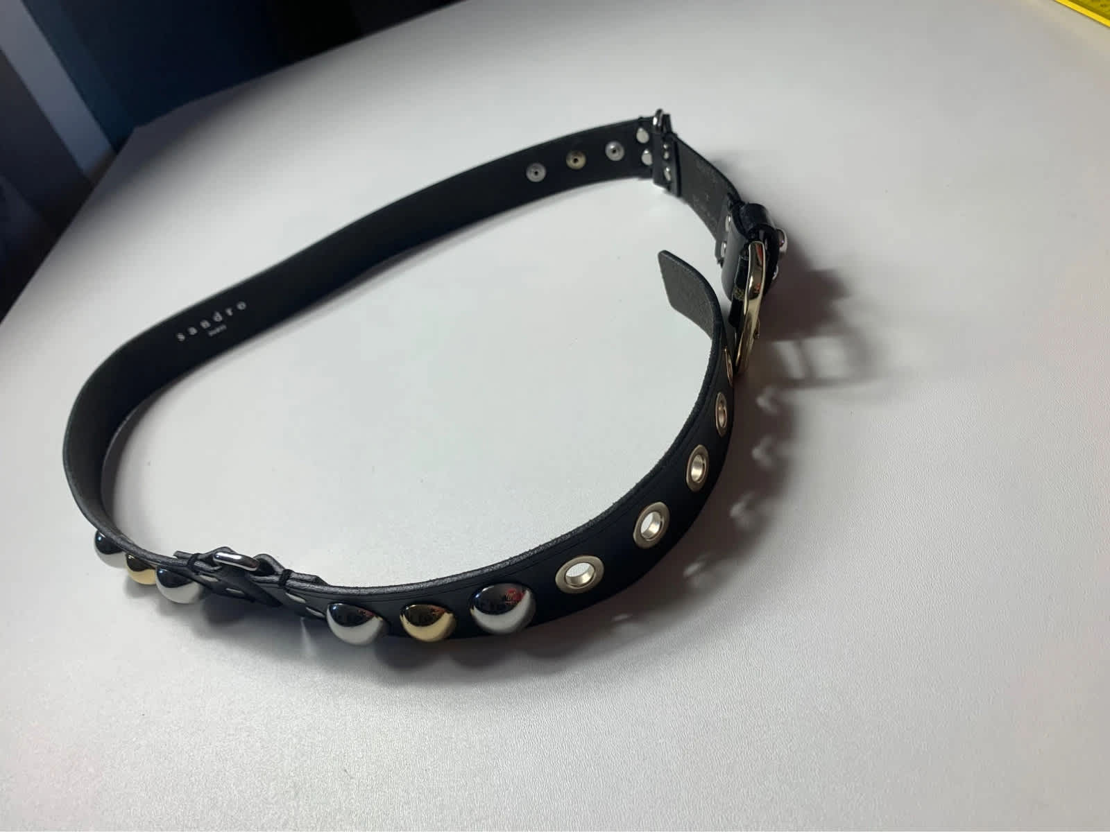 Ceinture noire sandro en cuir vachette 100% cloutée - taille L image 9