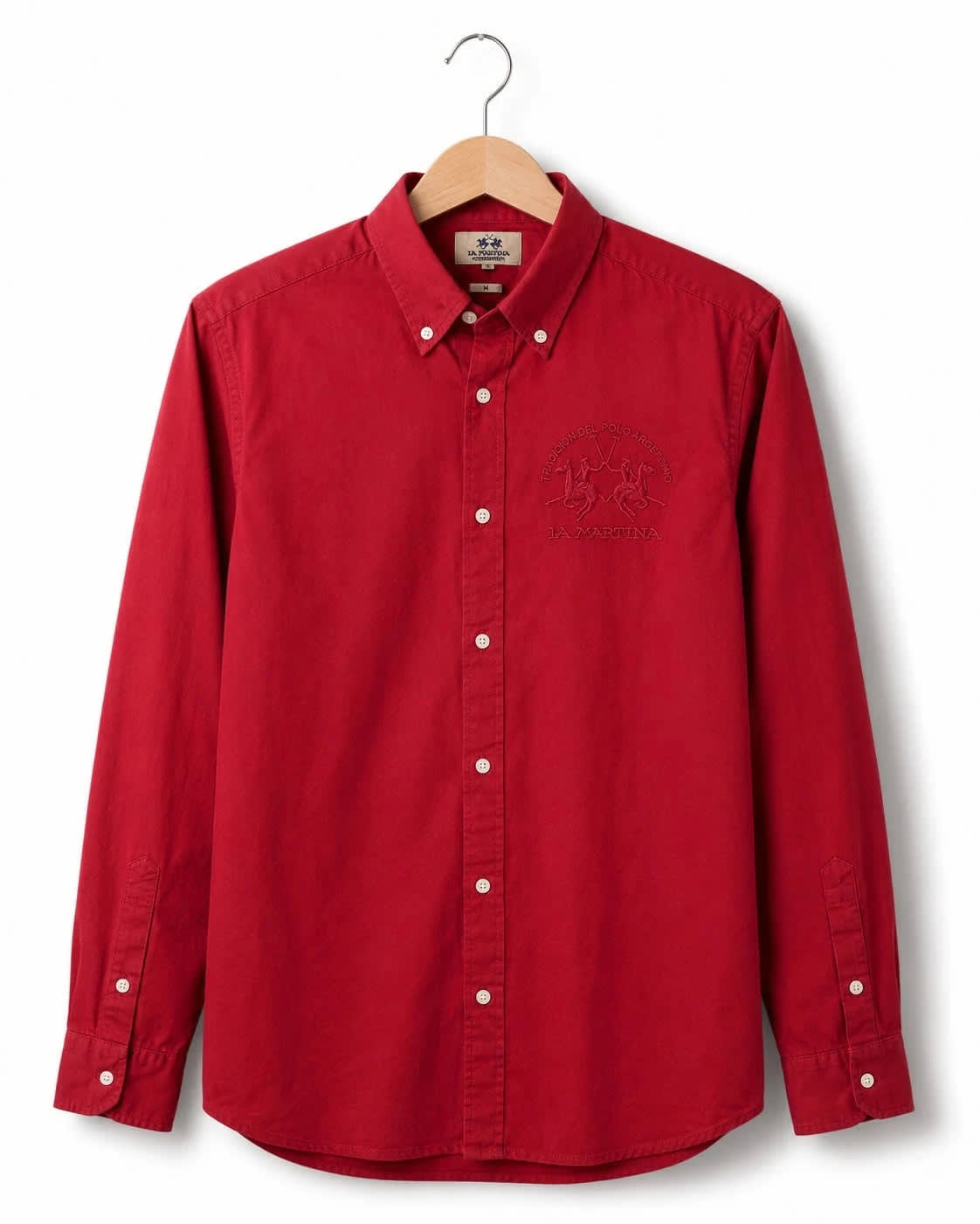 La Martina Buenos Aires Chemise Rouge Slim Fit Manches Longues - taille Medium