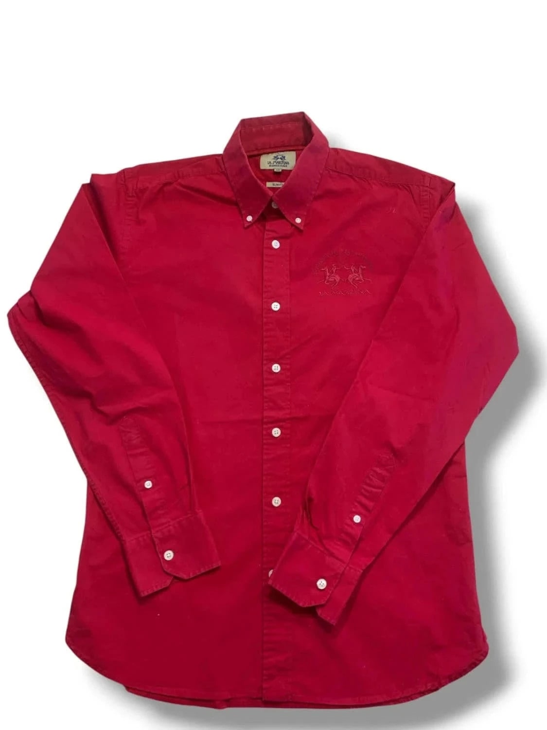 La Martina Buenos Aires Chemise Rouge Slim Fit Manches Longues - taille Medium image 2