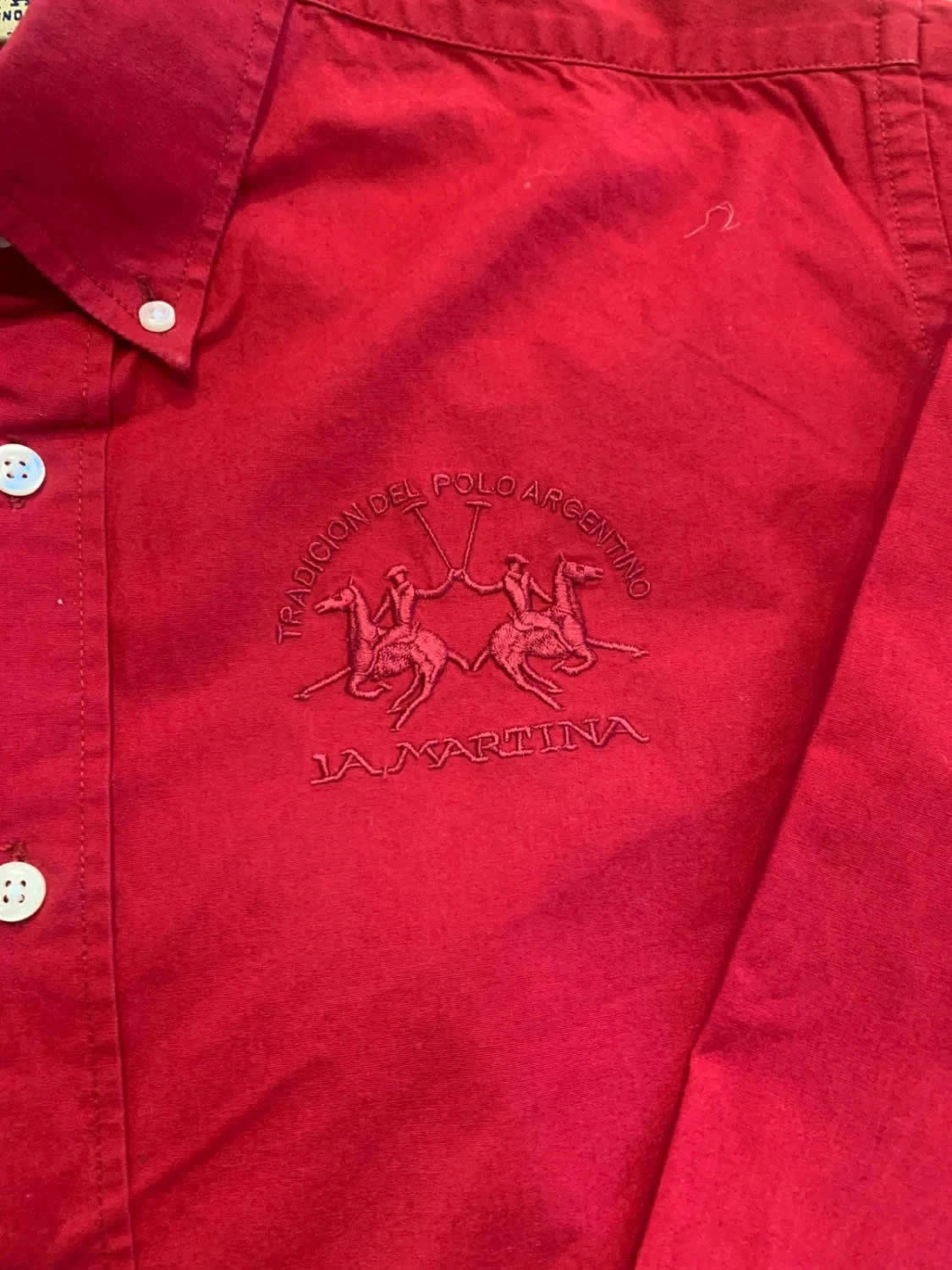 La Martina Buenos Aires Chemise Rouge Slim Fit Manches Longues - taille Medium image 3