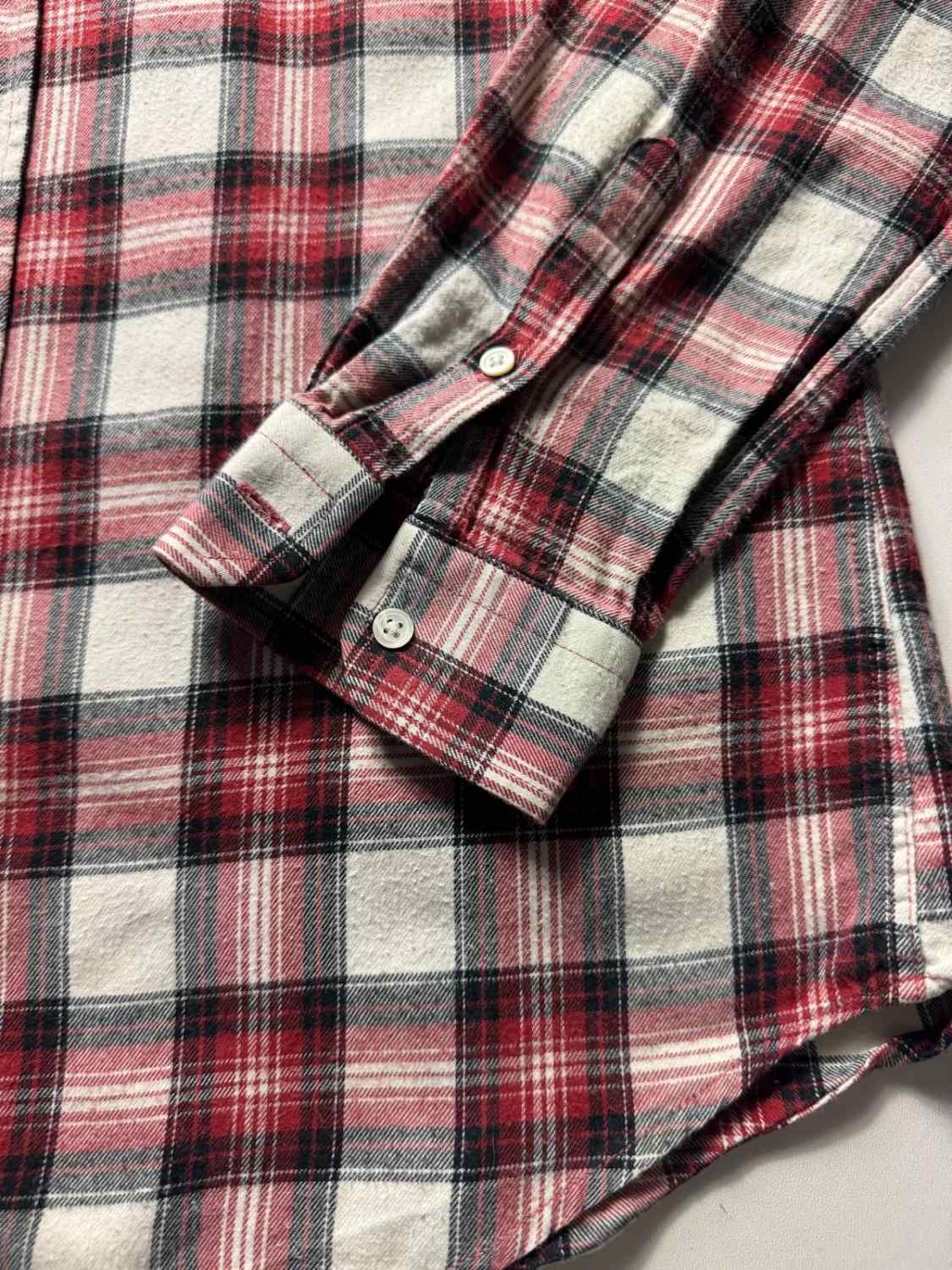 Sandro Chemise Homme à Carreaux Rouge & Blanc Manches Longues - taille Small image 4