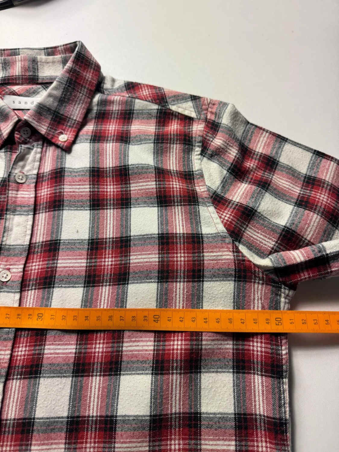 Sandro Chemise Homme à Carreaux Rouge & Blanc Manches Longues - taille Small image 9