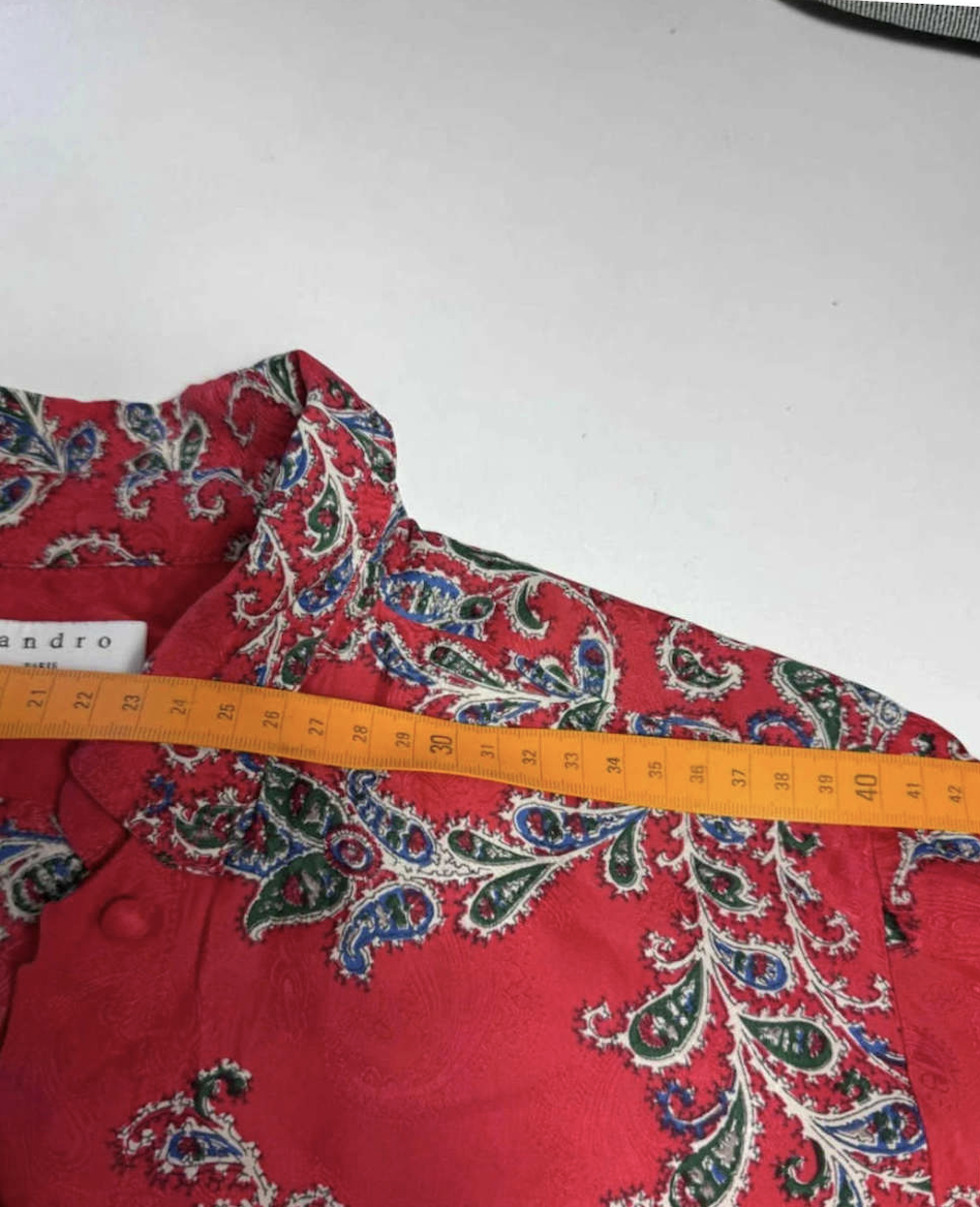 Sandro Paris Chemise Rouge Paisley Manches Longues - taille S image 3