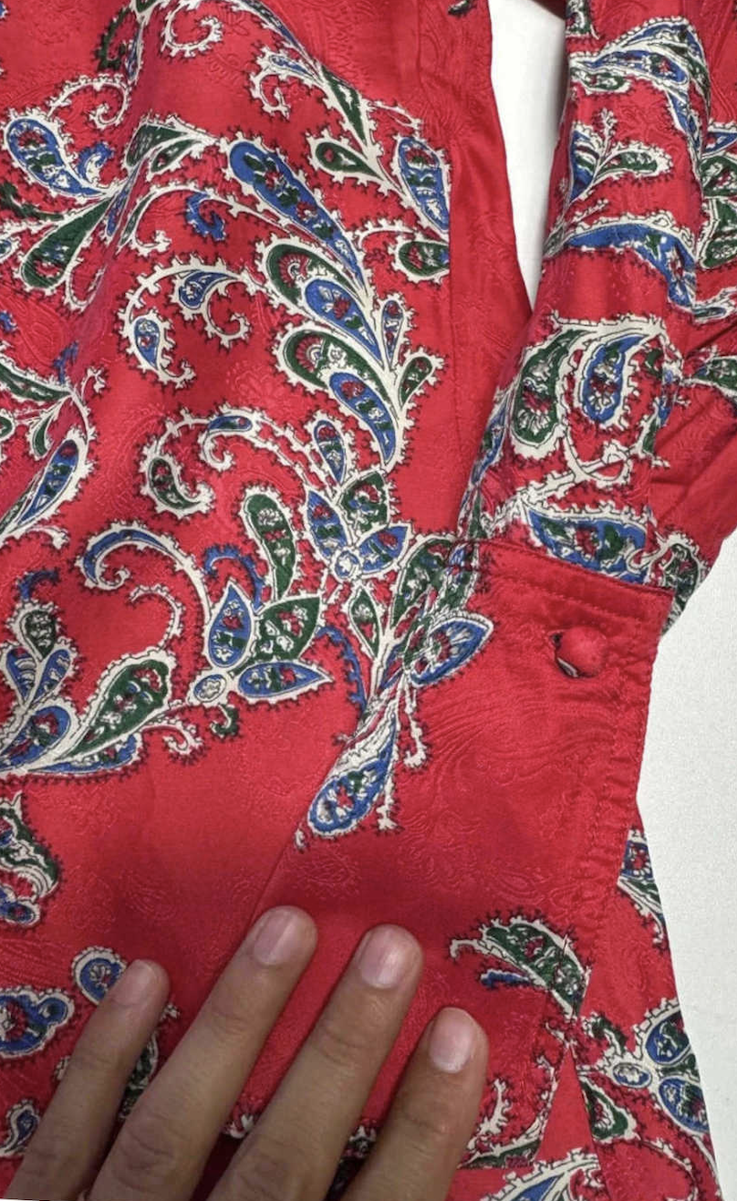 Sandro Paris Chemise Rouge Paisley Manches Longues - taille S image 7