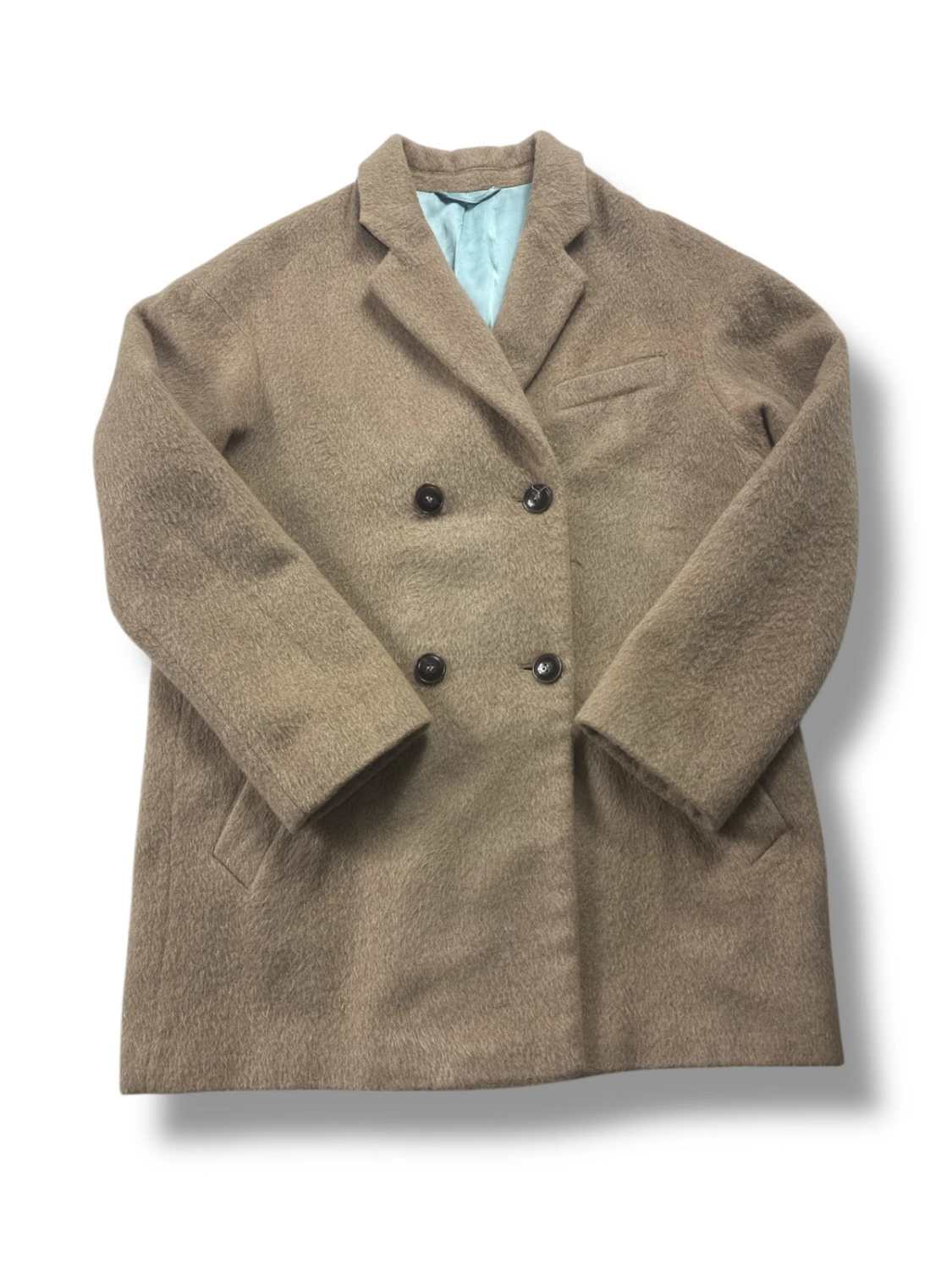 Manteau double boutonnage camel à manches longues - taille M