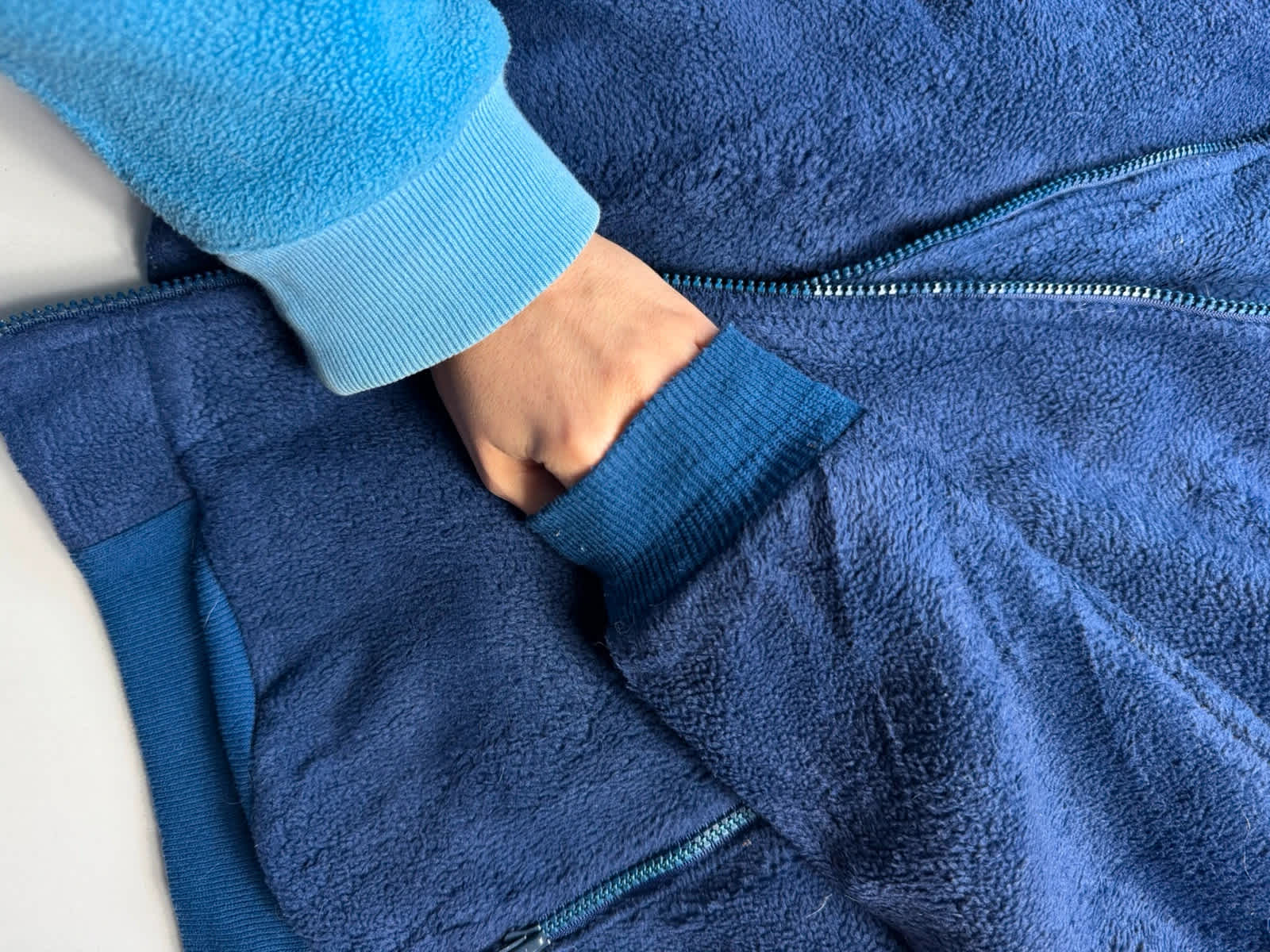 Patagonia Bleu Marine Veste Polaire Zippée Manches Longues - taille Large image 6