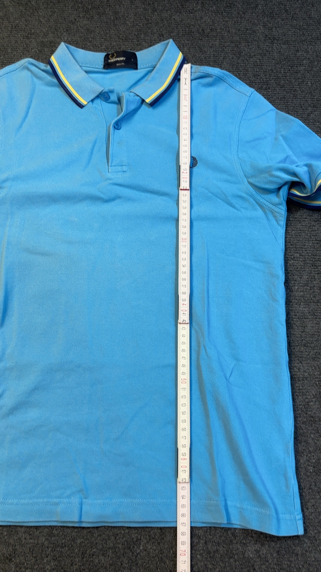 Fred Perry Blue Polo Shirt Large Slim Fit 100% Cotton image 6