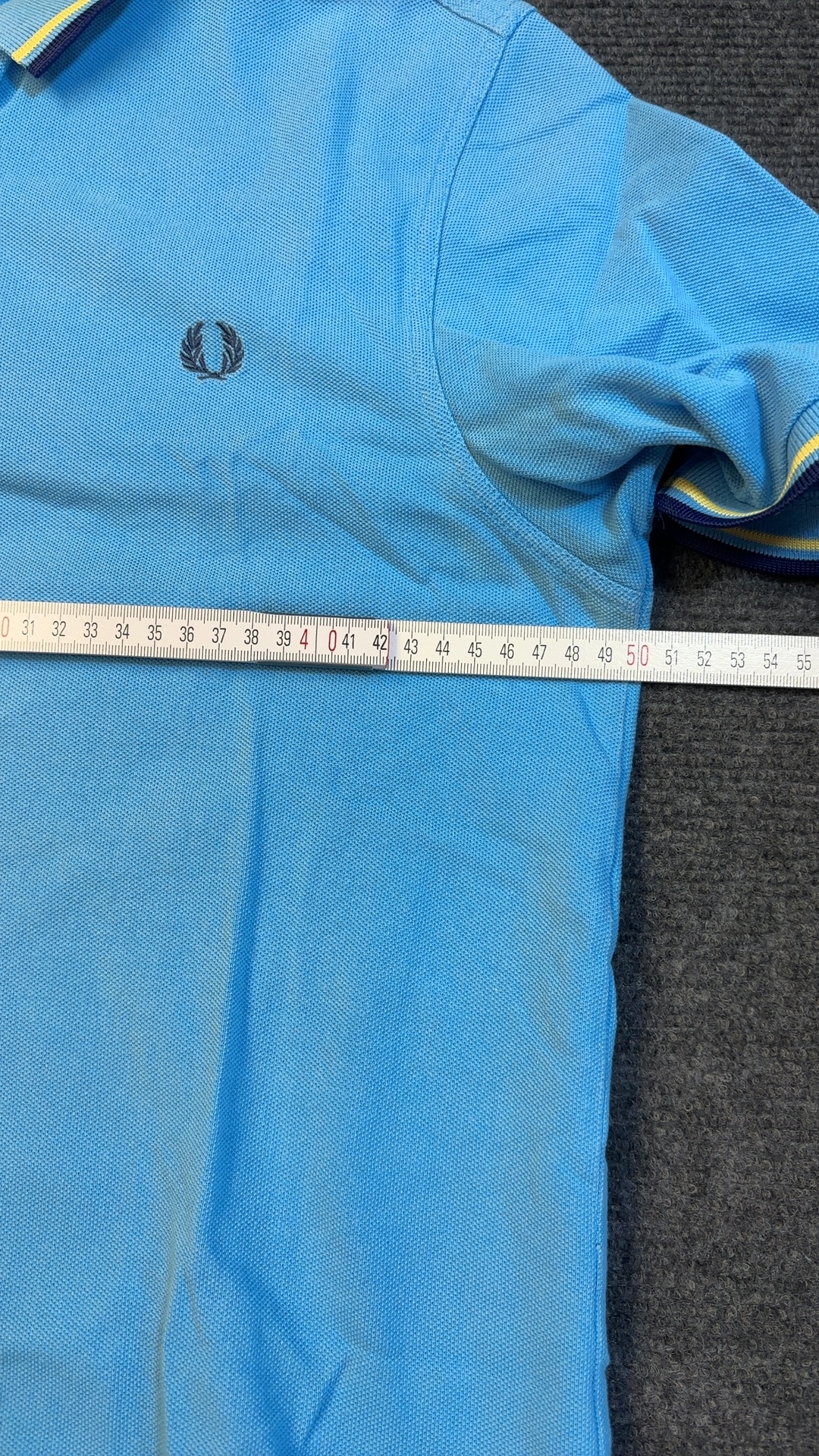 Fred Perry Blue Polo Shirt Large Slim Fit 100% Cotton image 7