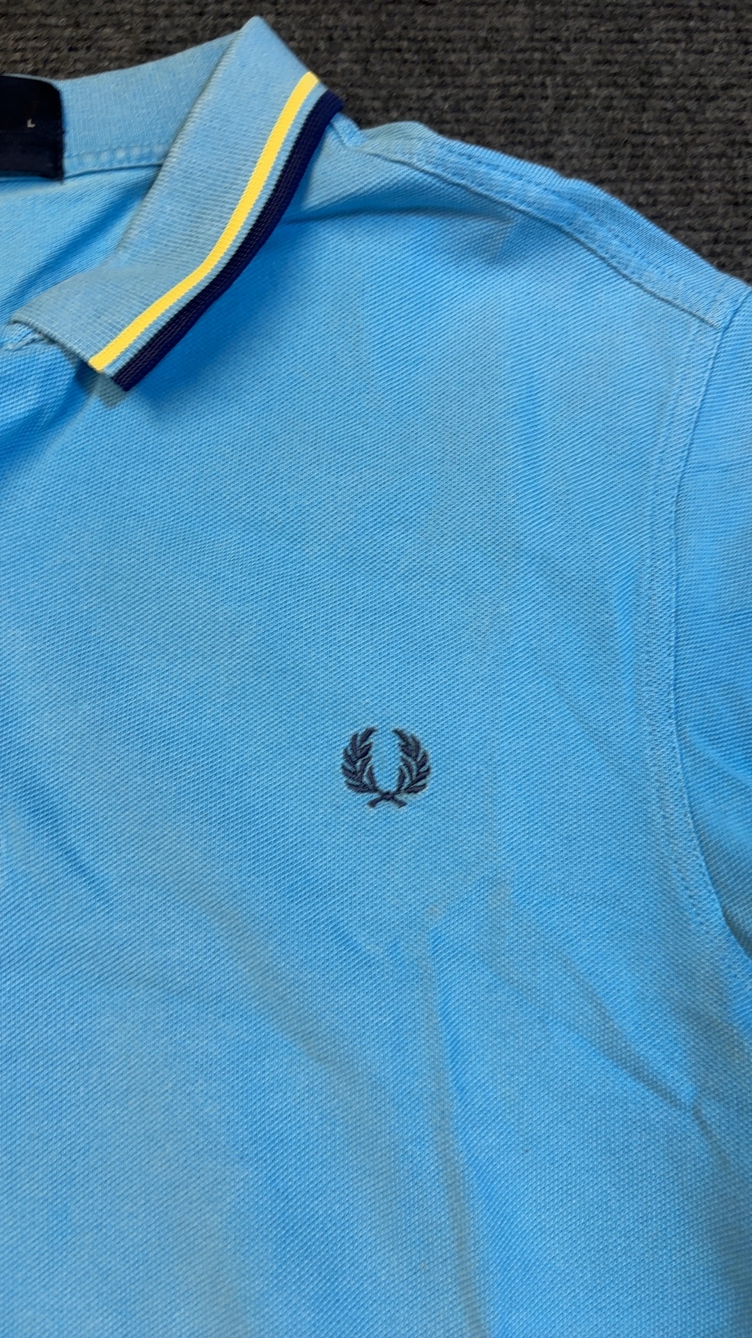 Fred Perry Blue Polo Shirt Large Slim Fit 100% Cotton image 2