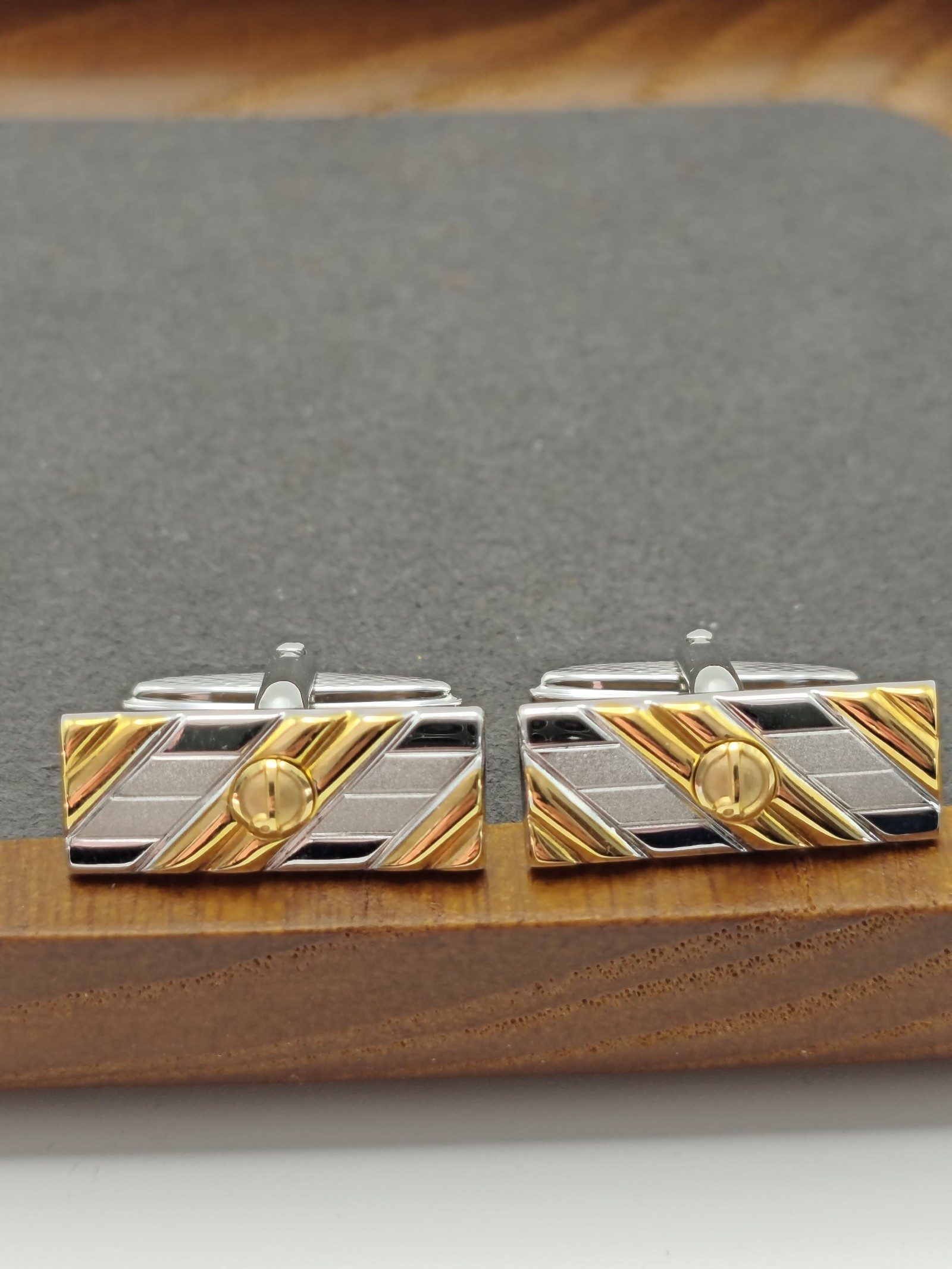 Dunhill Silver & Gold Tone Cufflinks & Tie Clip Set Men One Size image 4