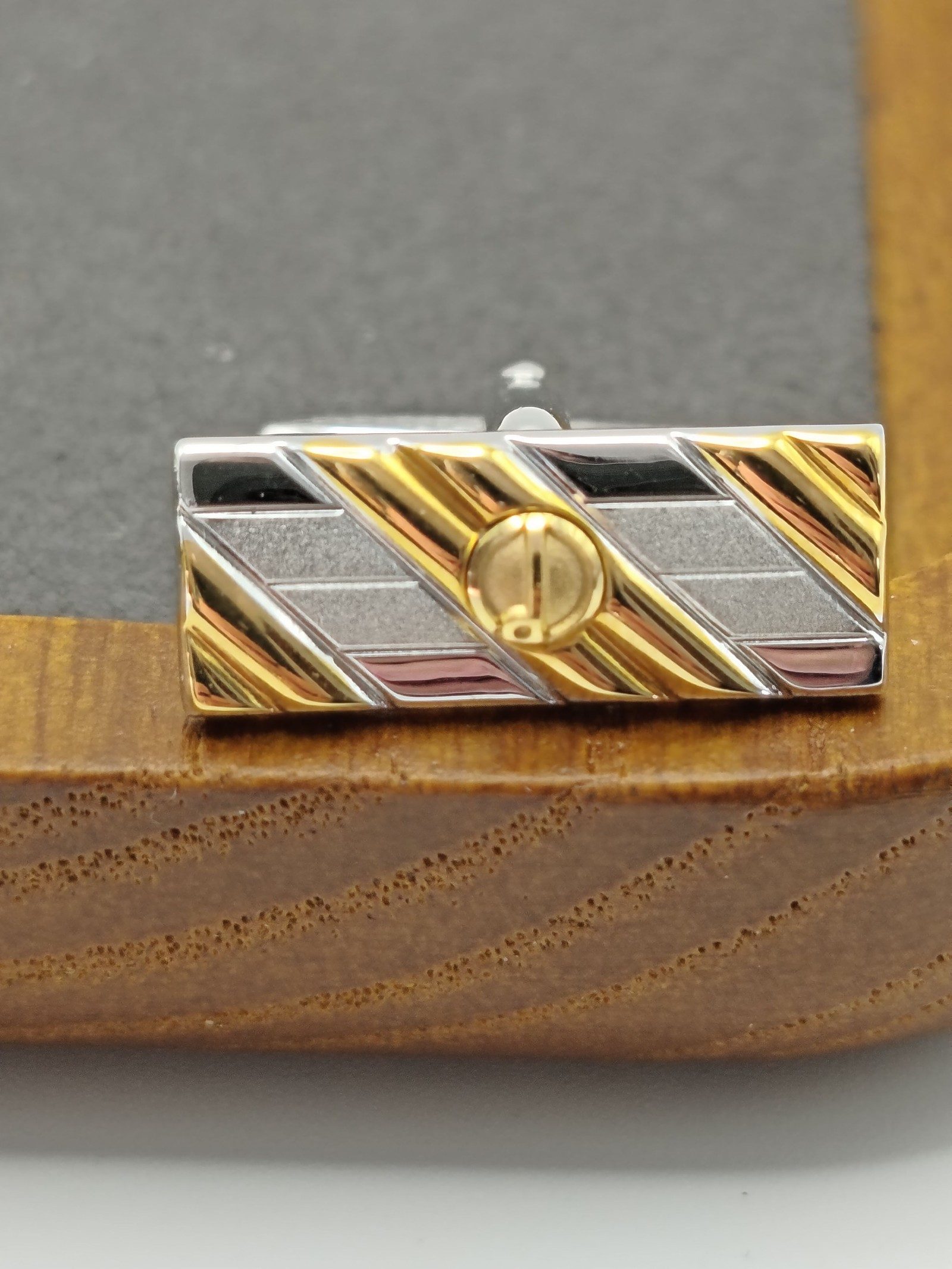 Dunhill Silver & Gold Tone Cufflinks & Tie Clip Set Men One Size image 7