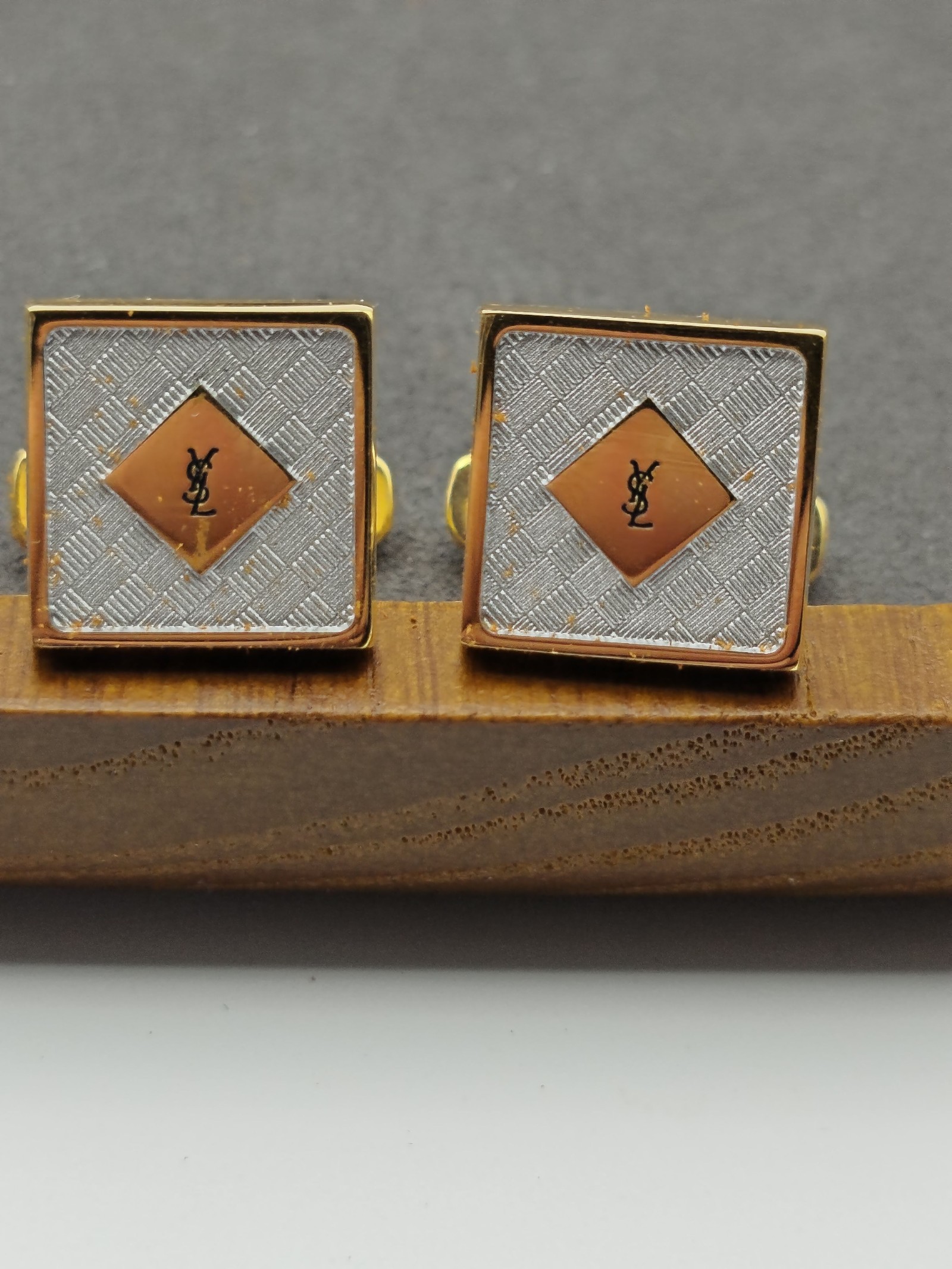 Yves Saint Laurent Gold & Silver Men's Cufflinks & Tie Clip Set Other image 4