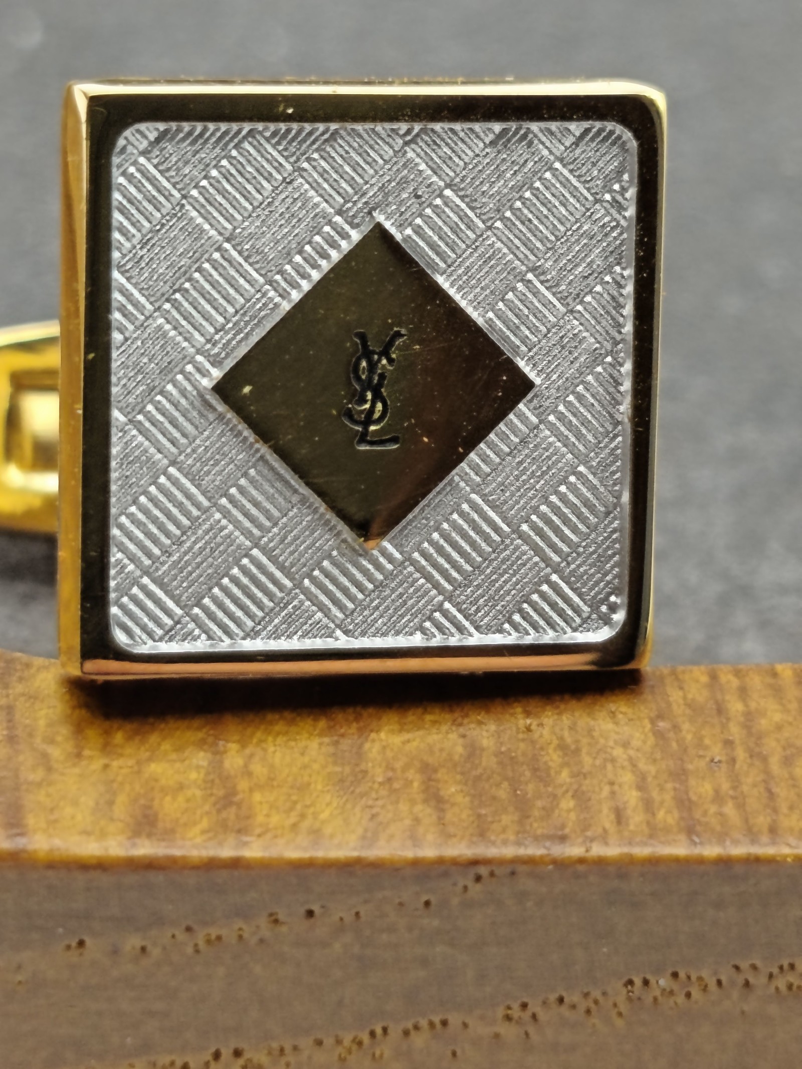 Yves Saint Laurent Gold & Silver Men's Cufflinks & Tie Clip Set Other image 6