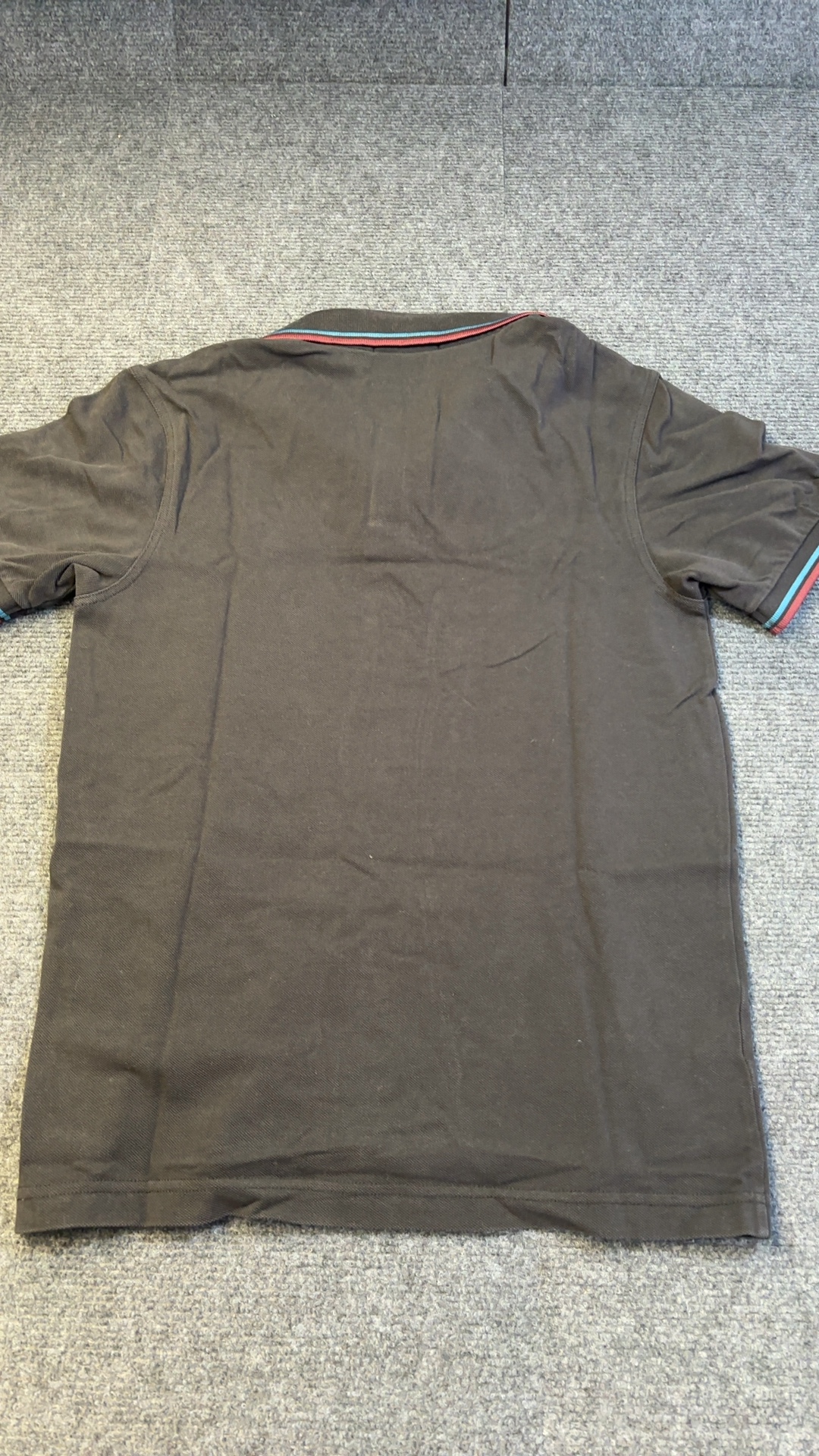 Fred Perry Black & Red Trim Polo Shirt Small 100% Cotton image 3