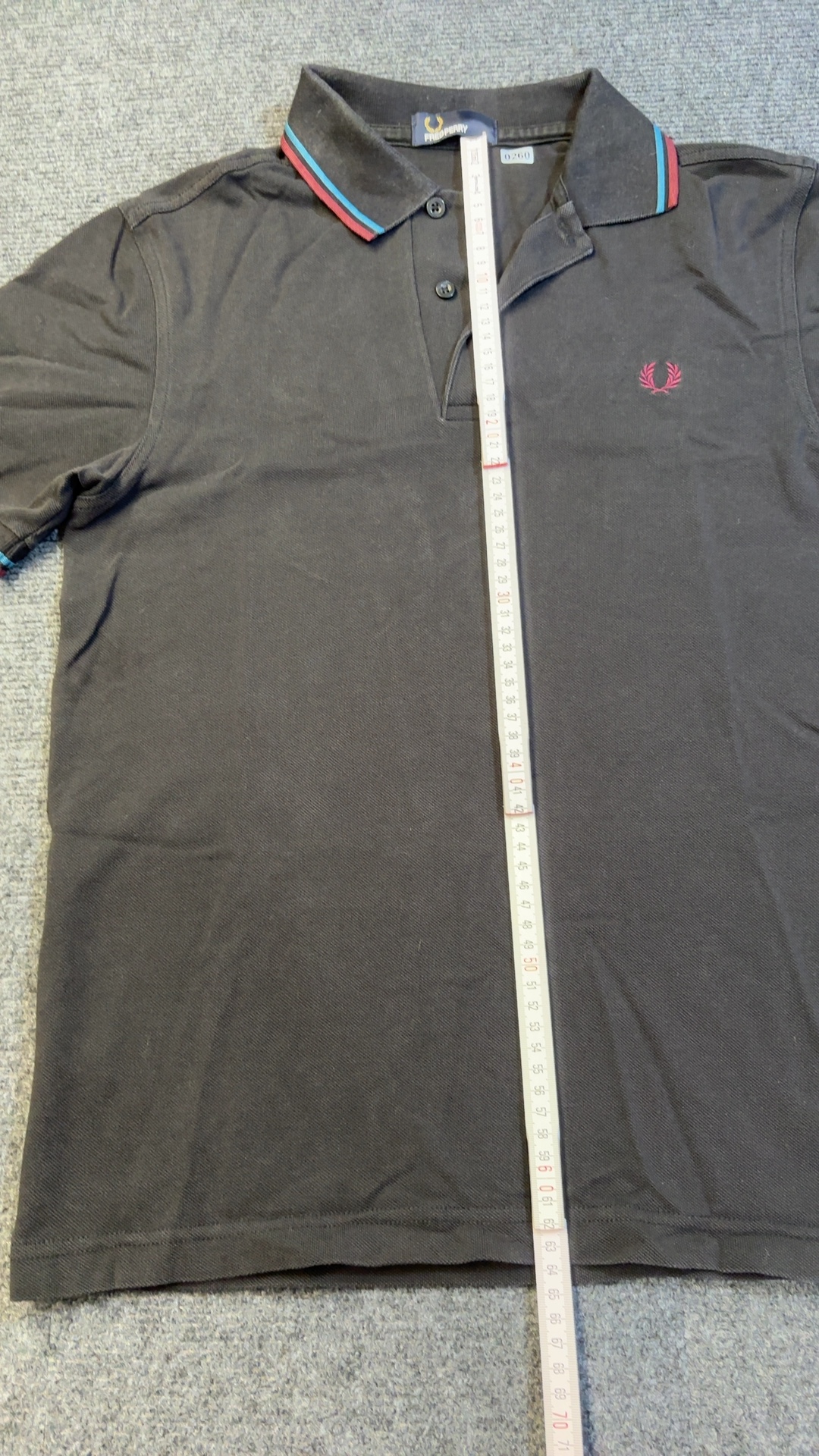 Fred Perry Black & Red Trim Polo Shirt Small 100% Cotton image 5