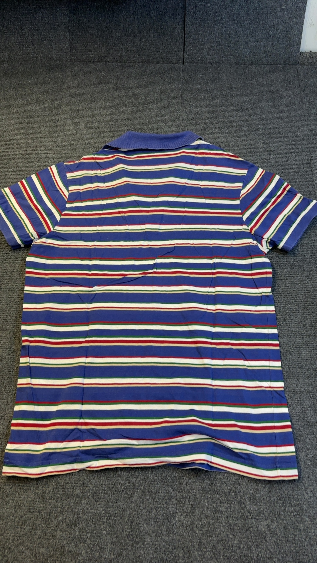 Fred Perry Blue, Red & Green Striped Polo Shirt Medium Cotton image 3