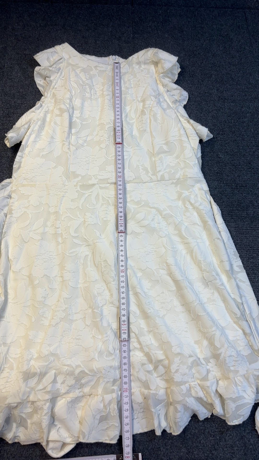 Shein Women's Off White Floral Jacquard Dress Large Like new Never Worn image 8