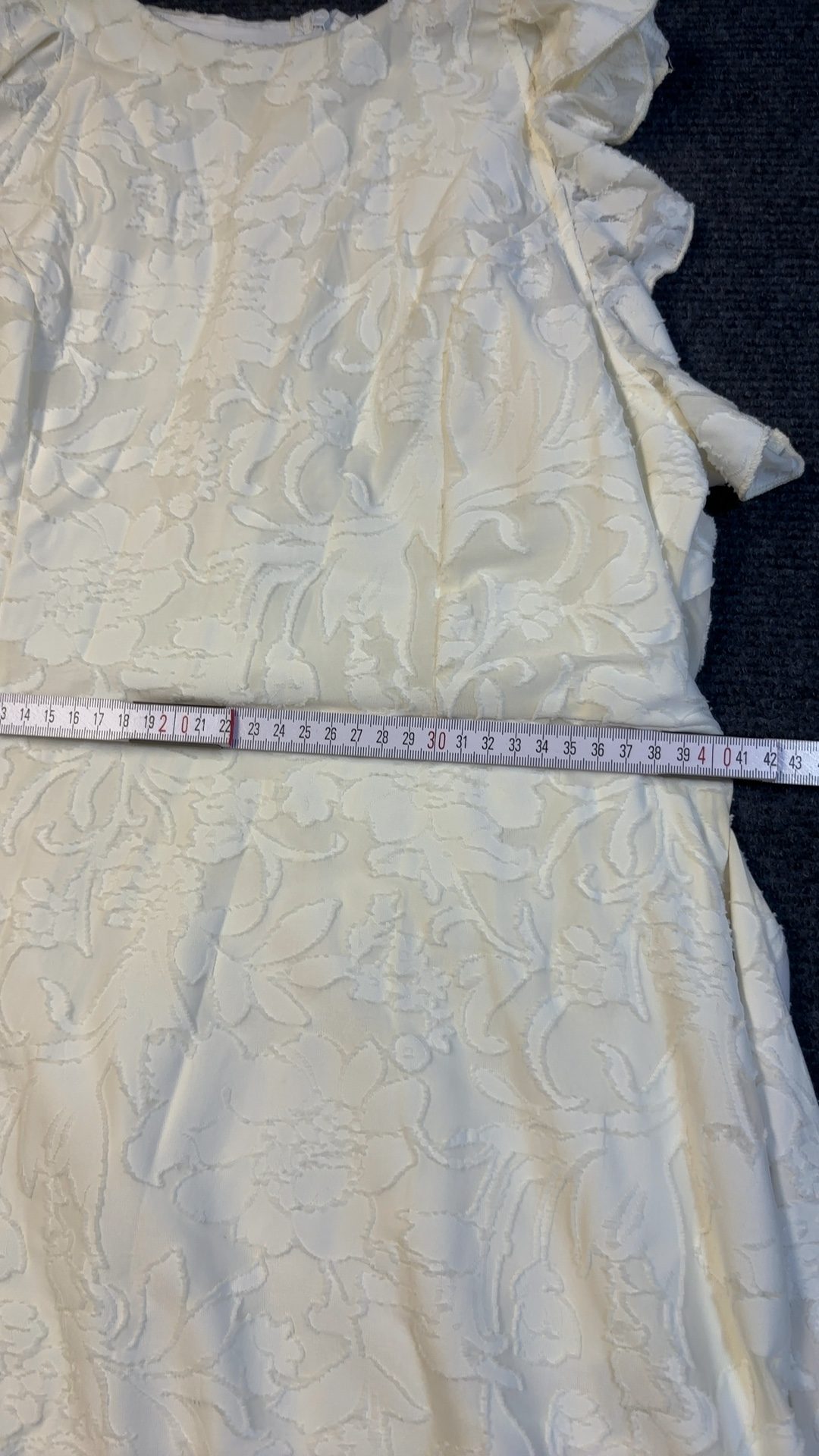 Shein Women's Off White Floral Jacquard Dress Large Like new Never Worn image 9