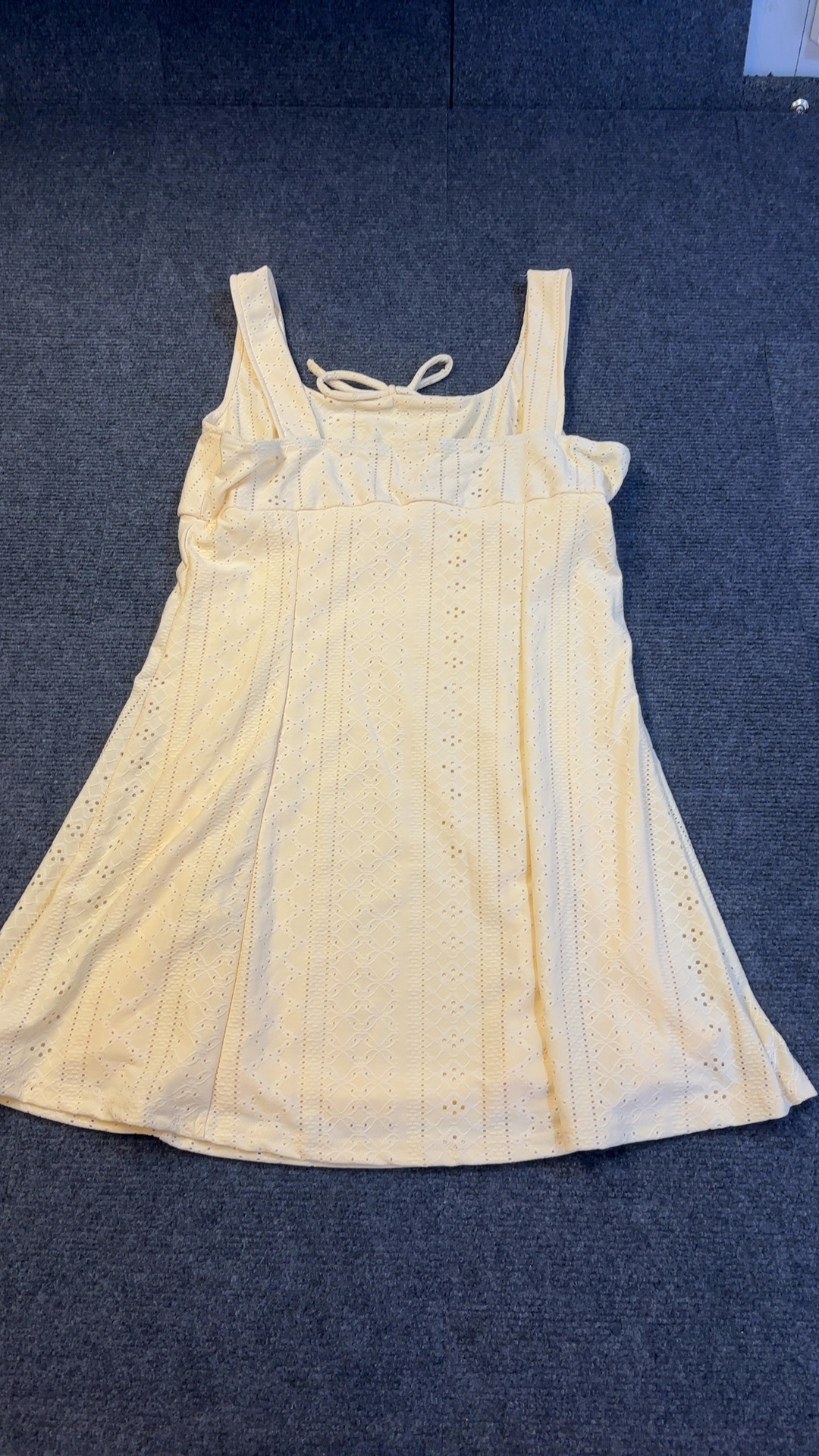 Shein Women's Yellow Eyelet Summer Dress Large Like new never worn image 2