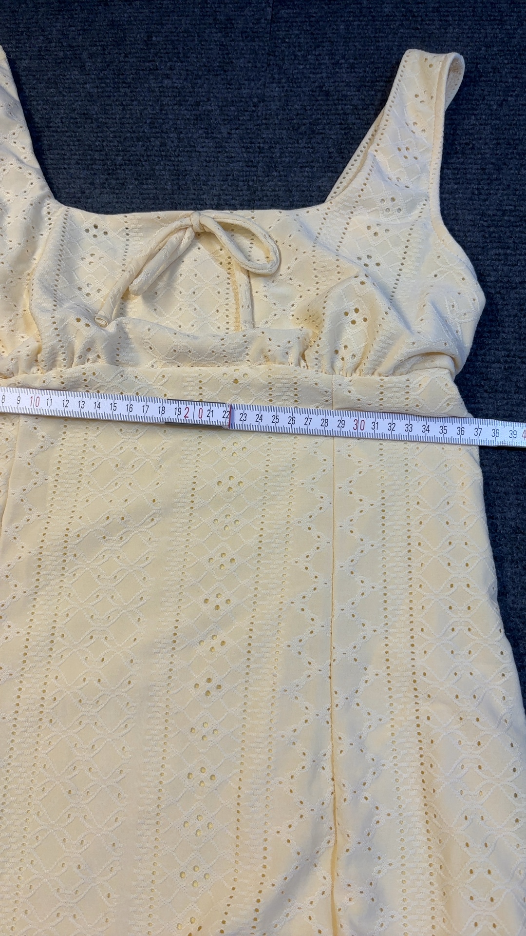 Shein Women's Yellow Eyelet Summer Dress Large Like new never worn image 7