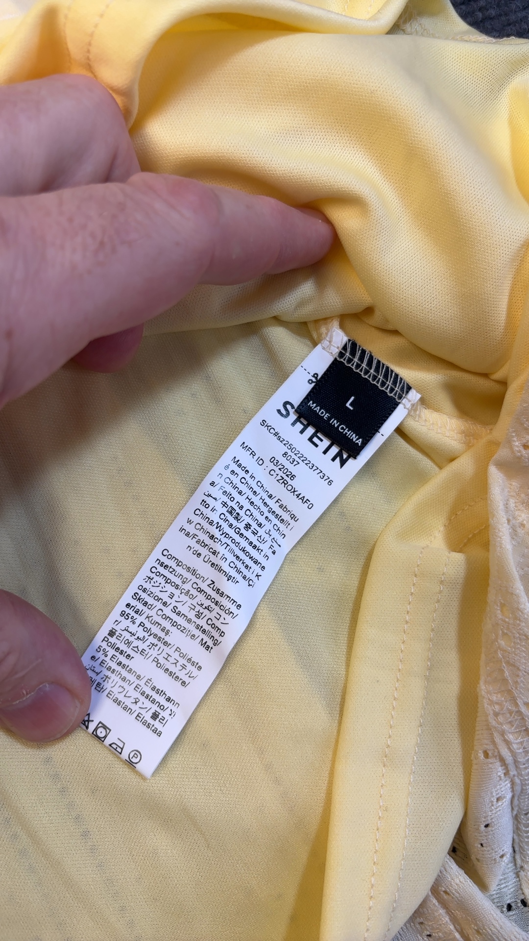 Shein Women's Yellow Eyelet Summer Dress Large Like new never worn image 8