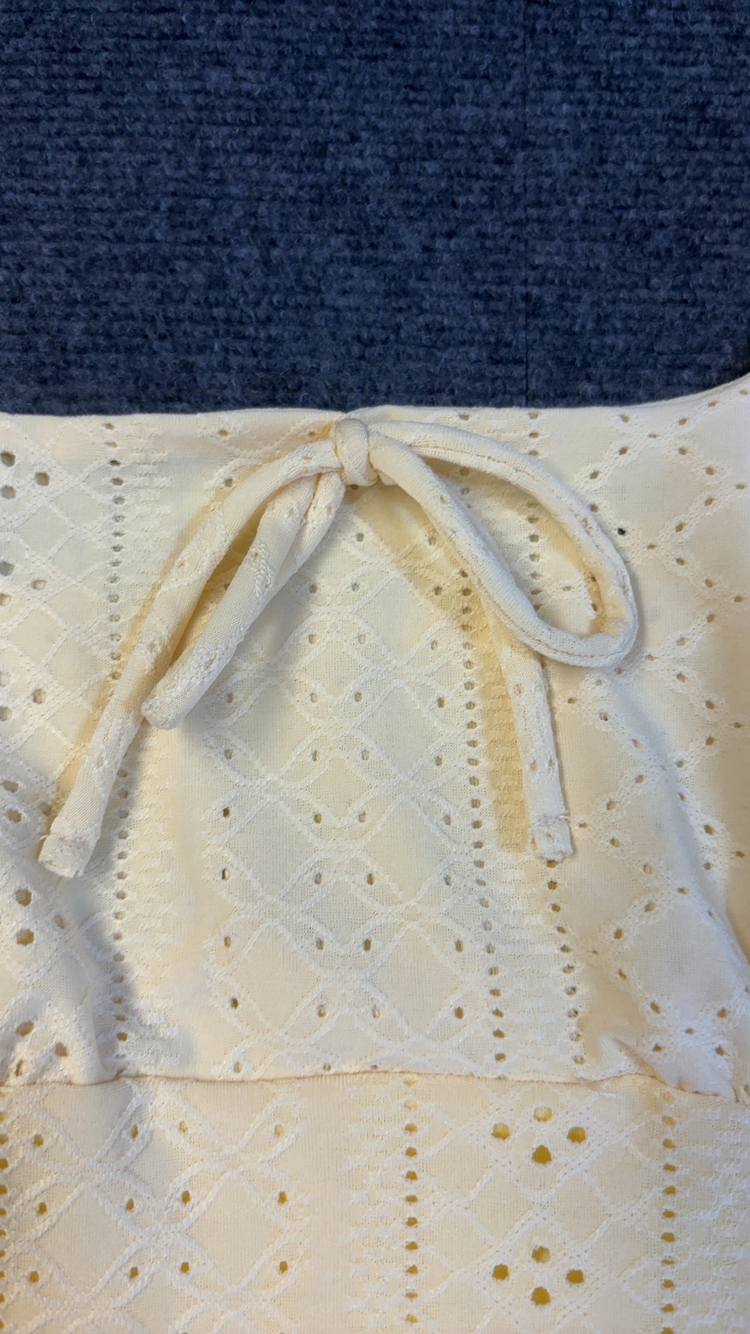 Shein Women's Yellow Eyelet Summer Dress Large Like new never worn image 4