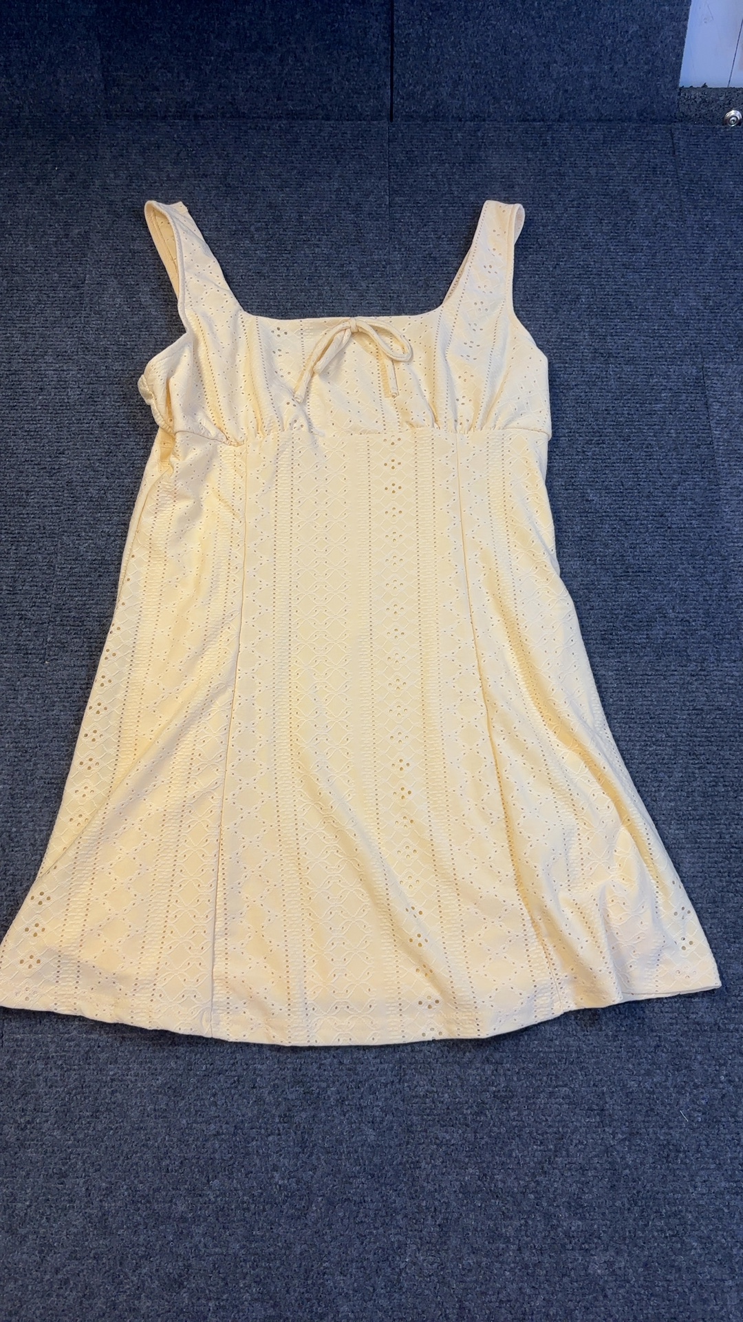 Shein Women's Yellow Eyelet Summer Dress Large Like new never worn